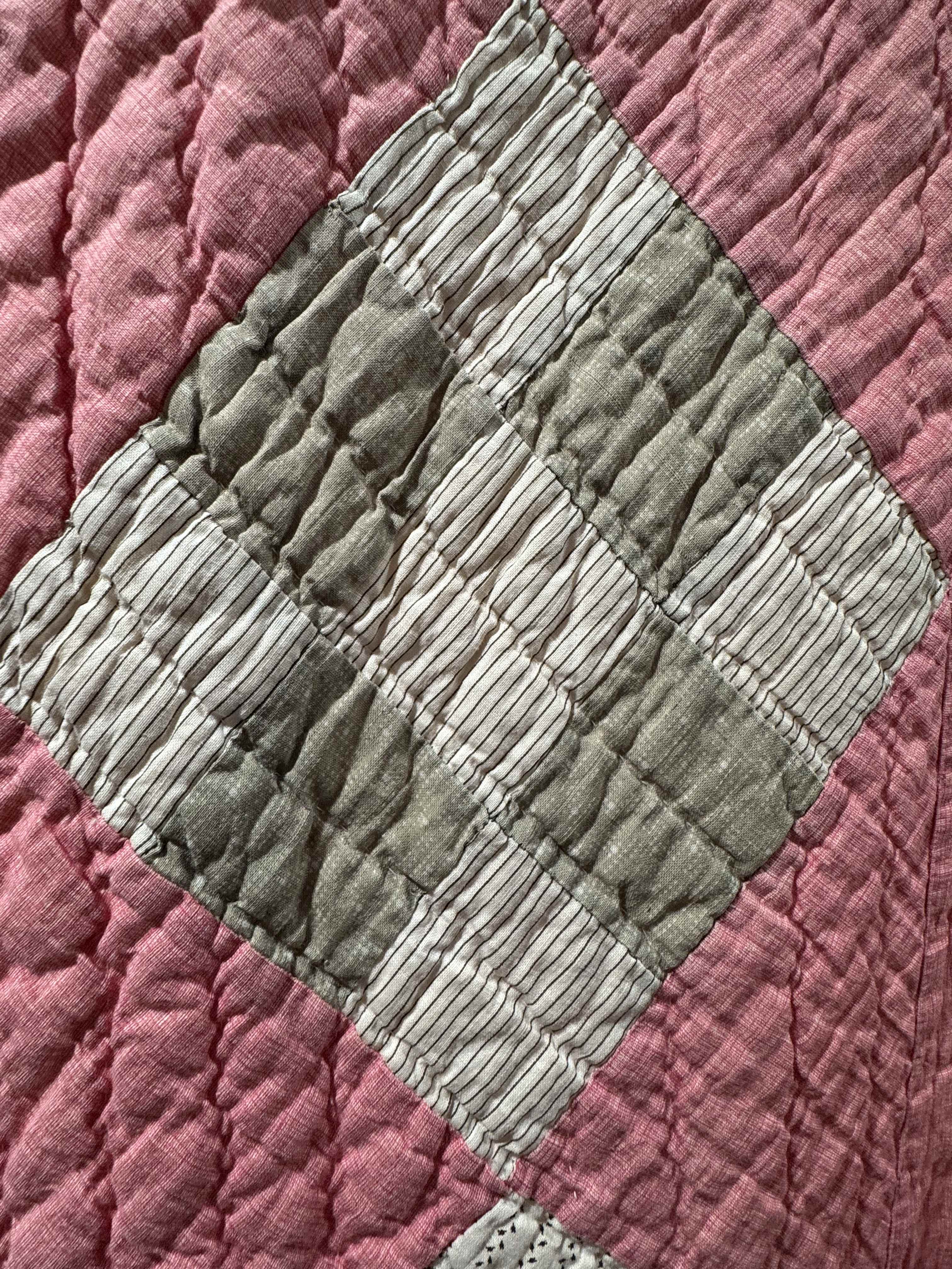 Antique Quilt Nine Patch on Point