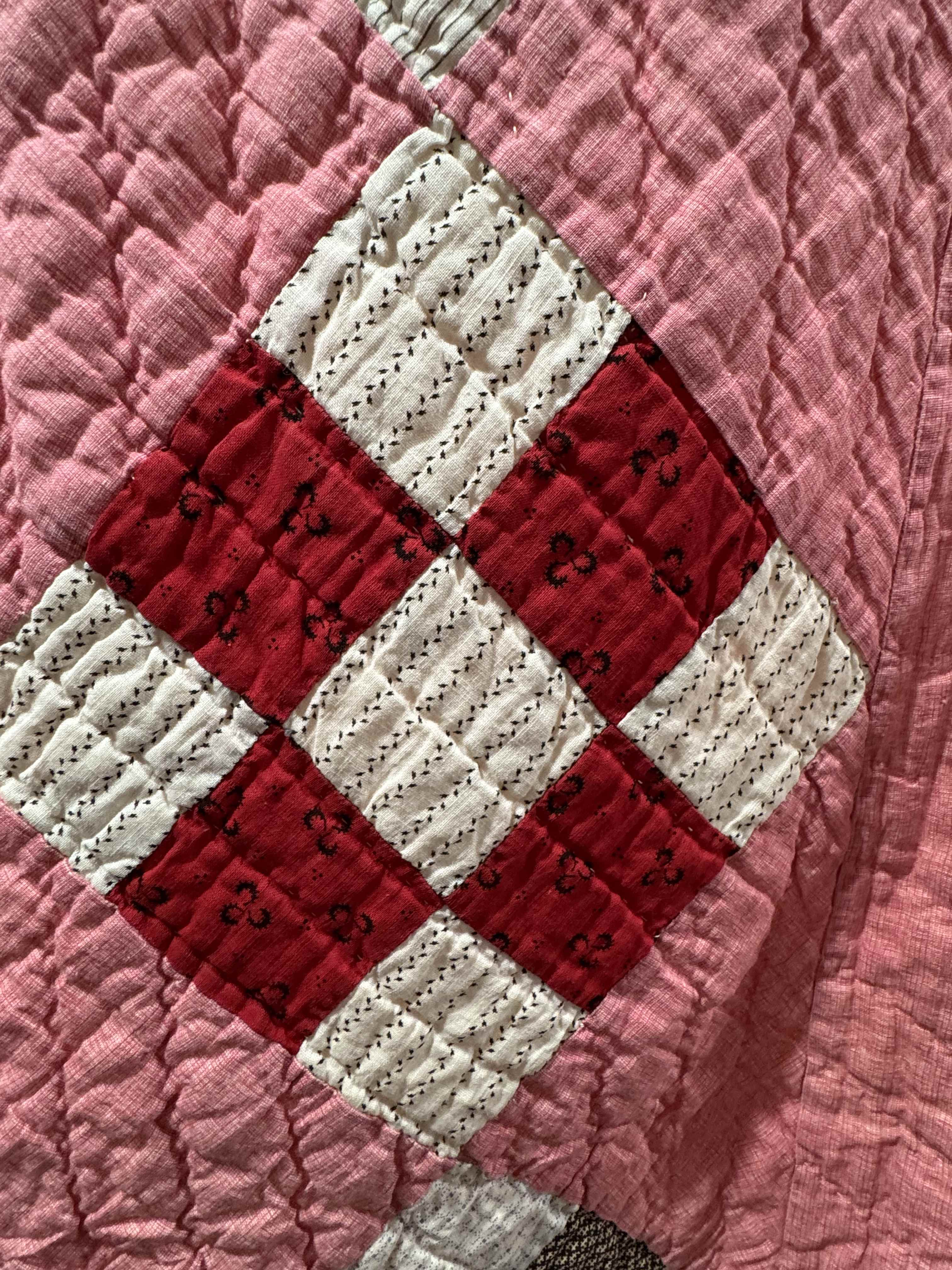 Antique Quilt Nine Patch on Point