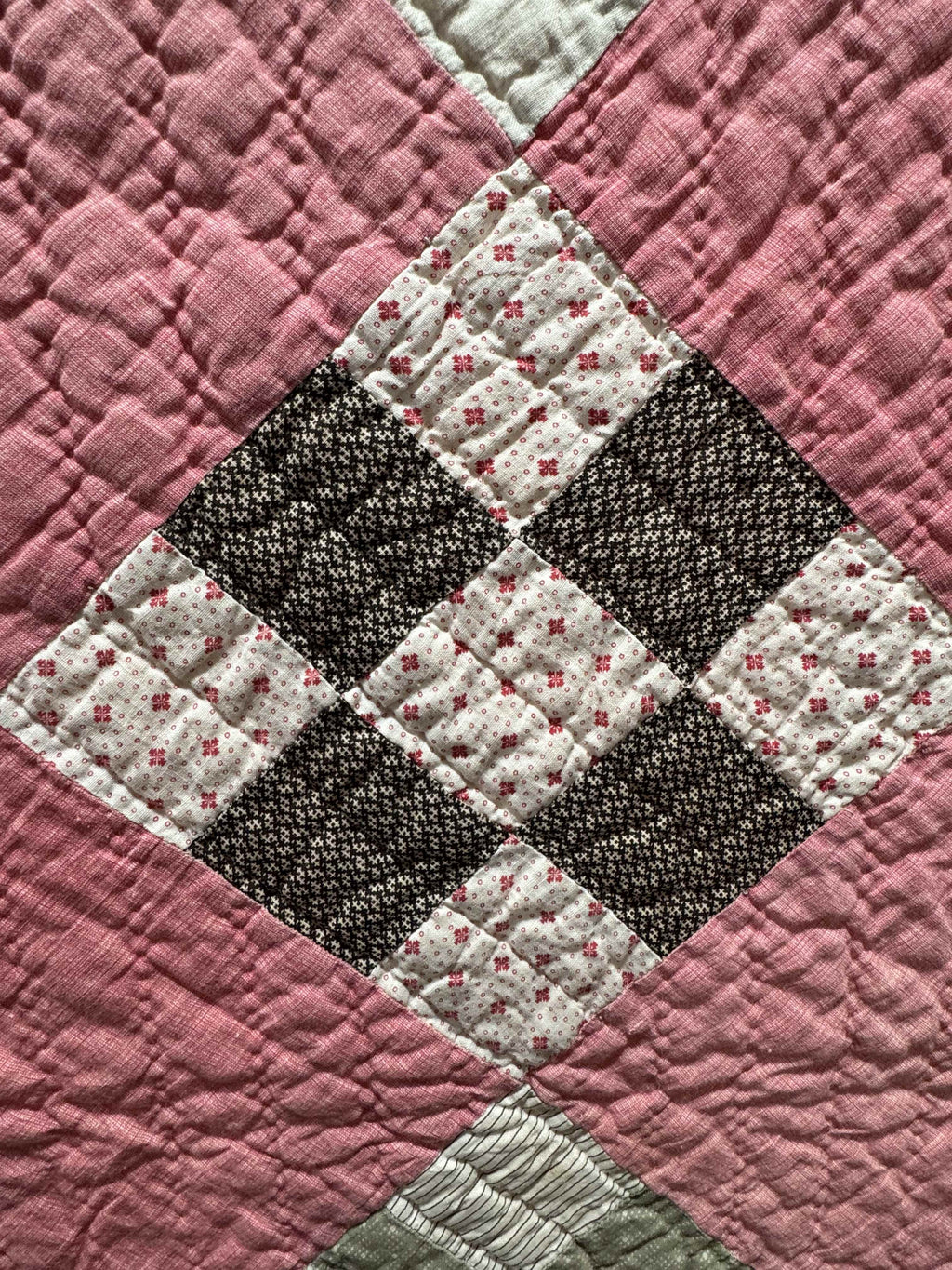 Antique Quilt Nine Patch on Point