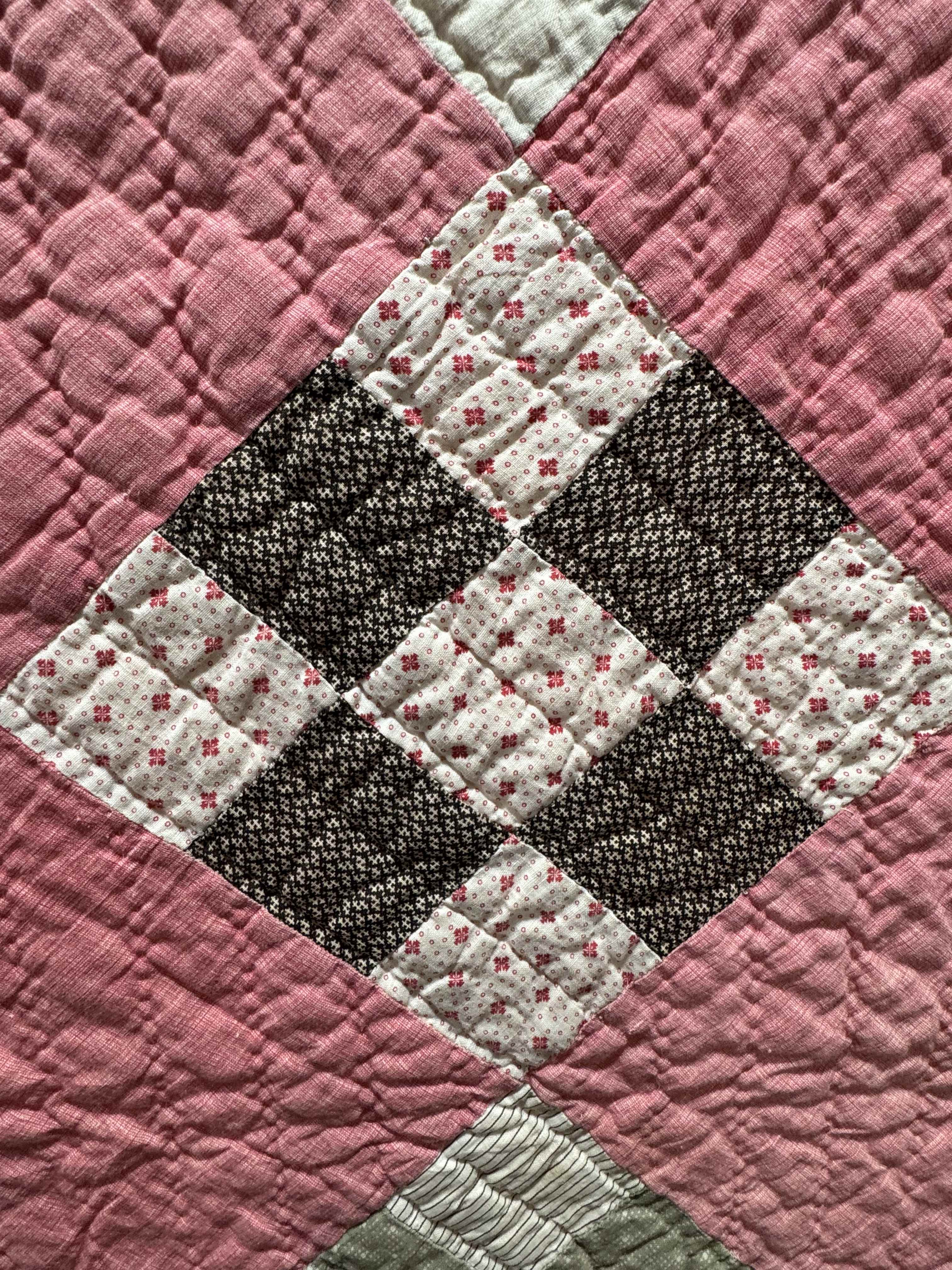 Antique Quilt Nine Patch on Point