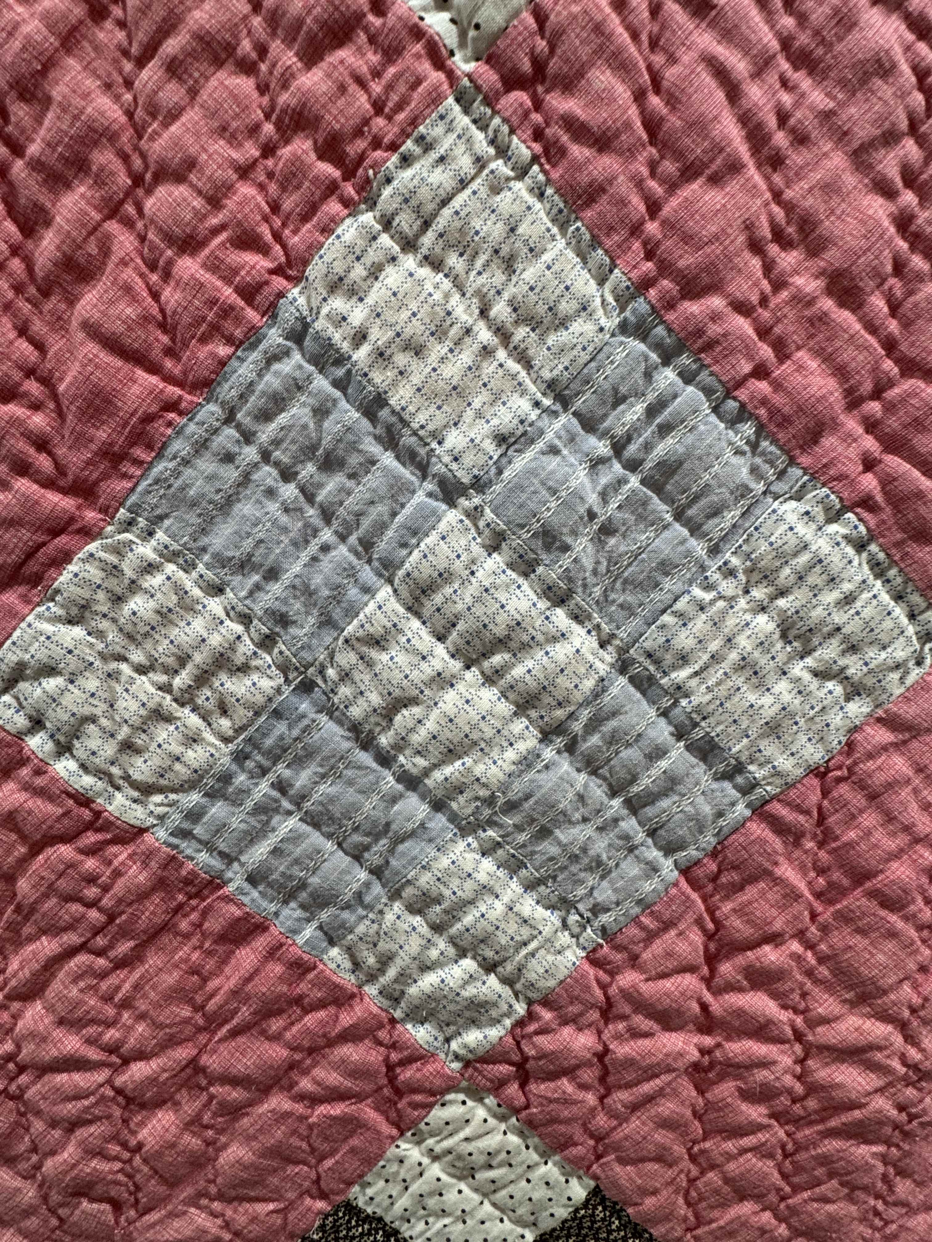 Antique Quilt Nine Patch on Point