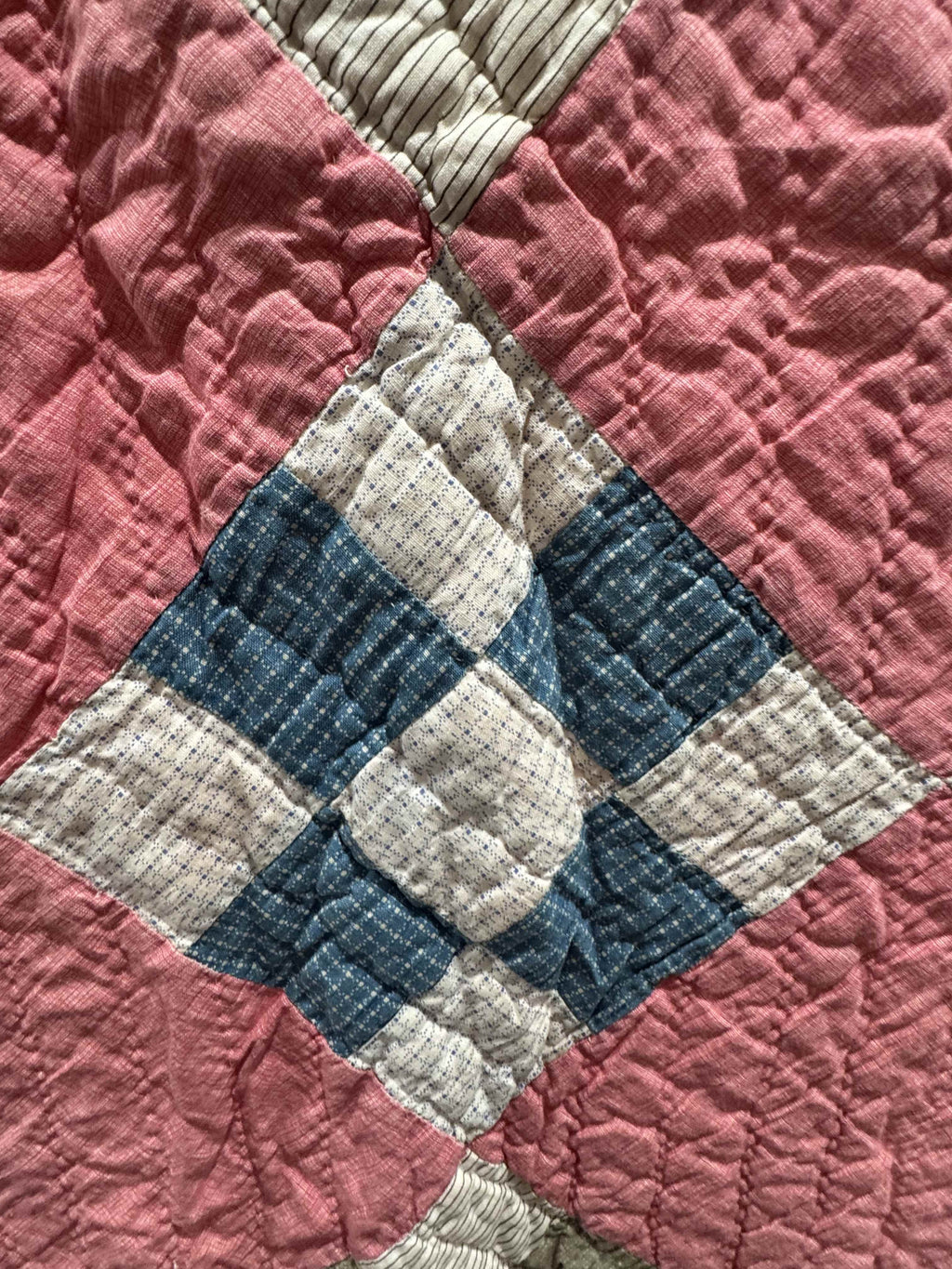 Antique Quilt Nine Patch on Point