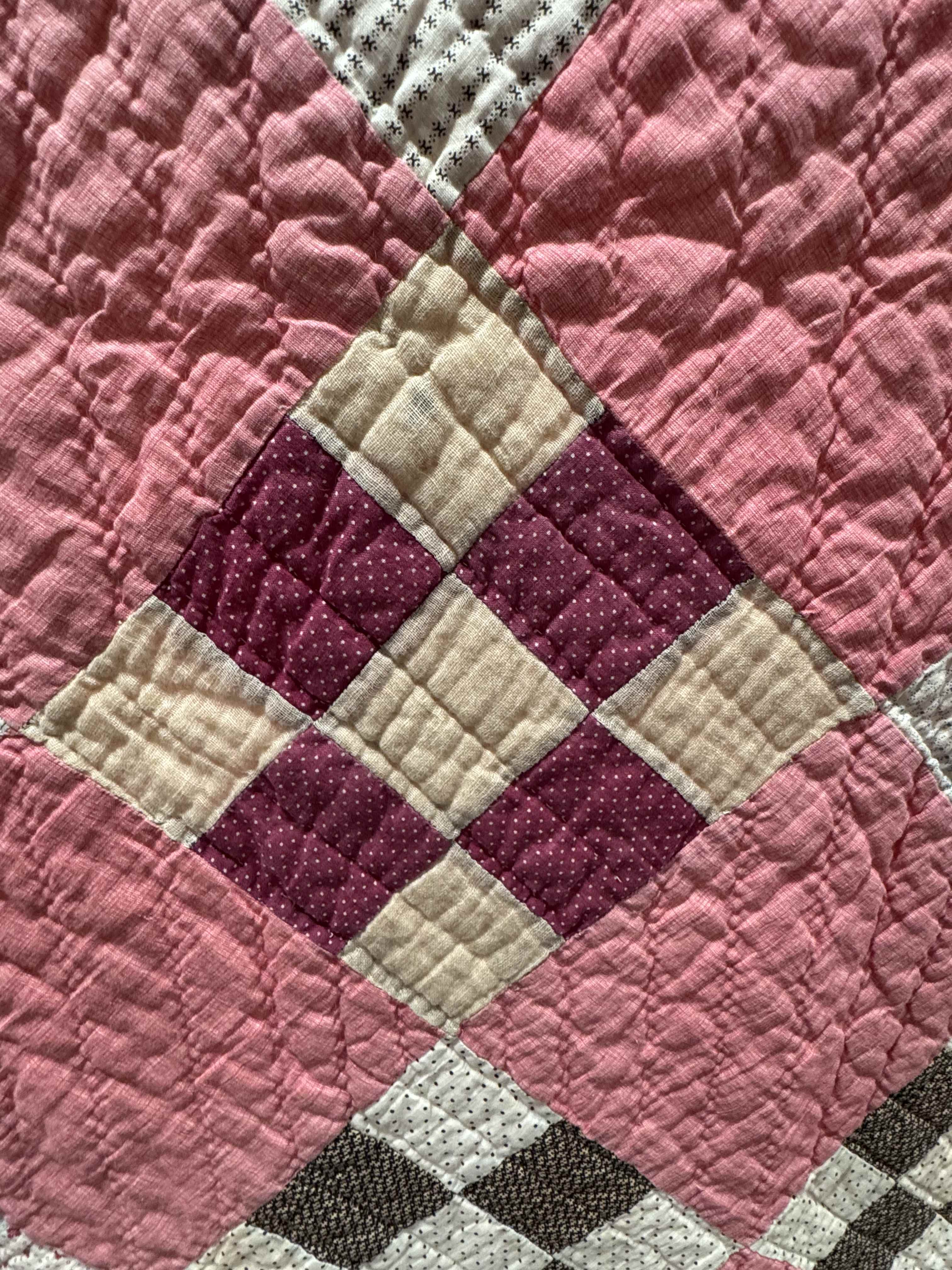 Antique Quilt Nine Patch on Point