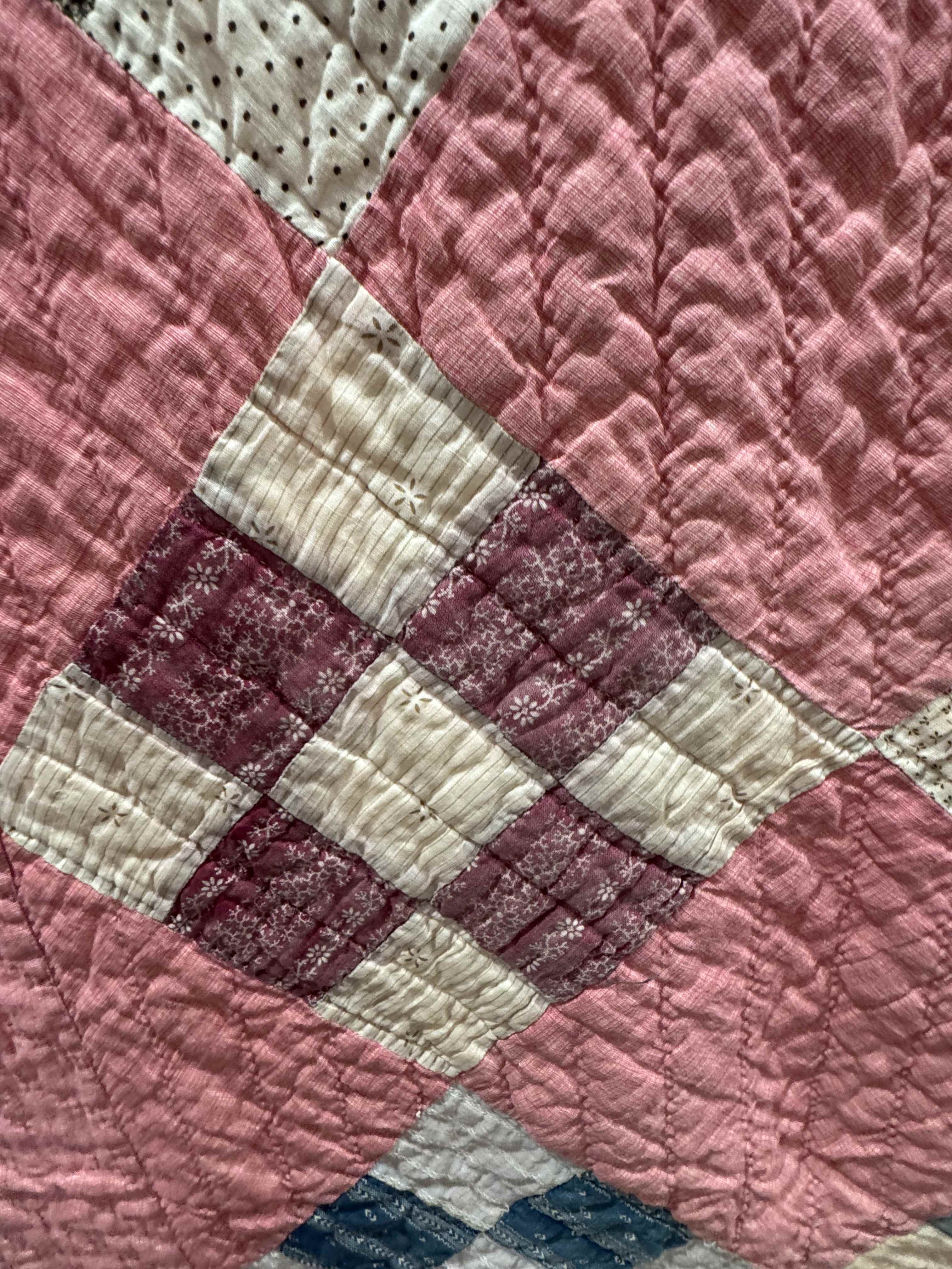 Antique Quilt Nine Patch on Point