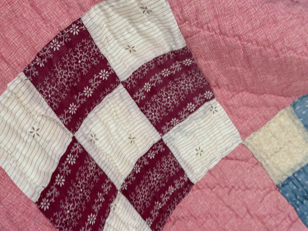 Antique Quilt Nine Patch on Point