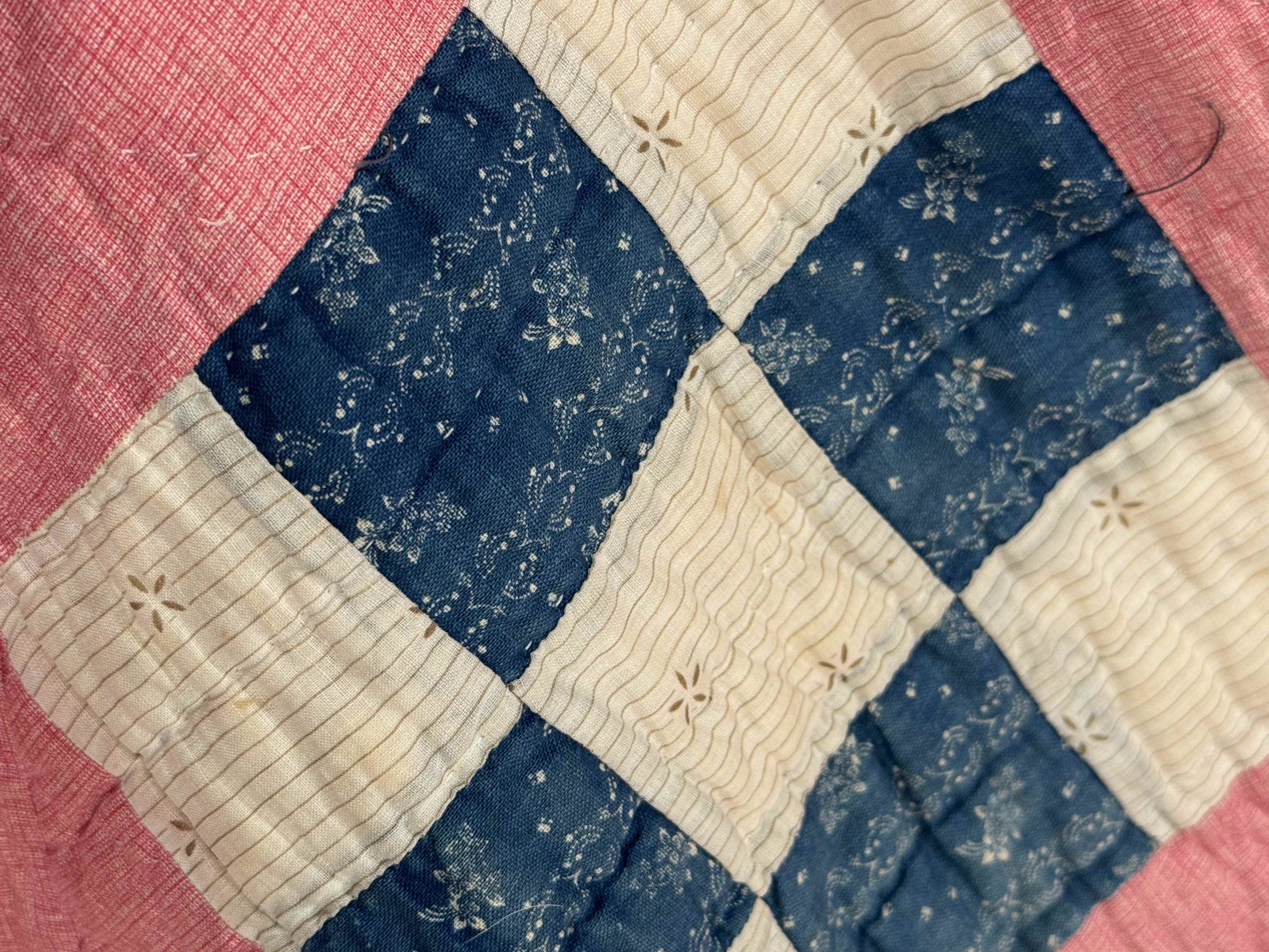 Antique Quilt Nine Patch on Point