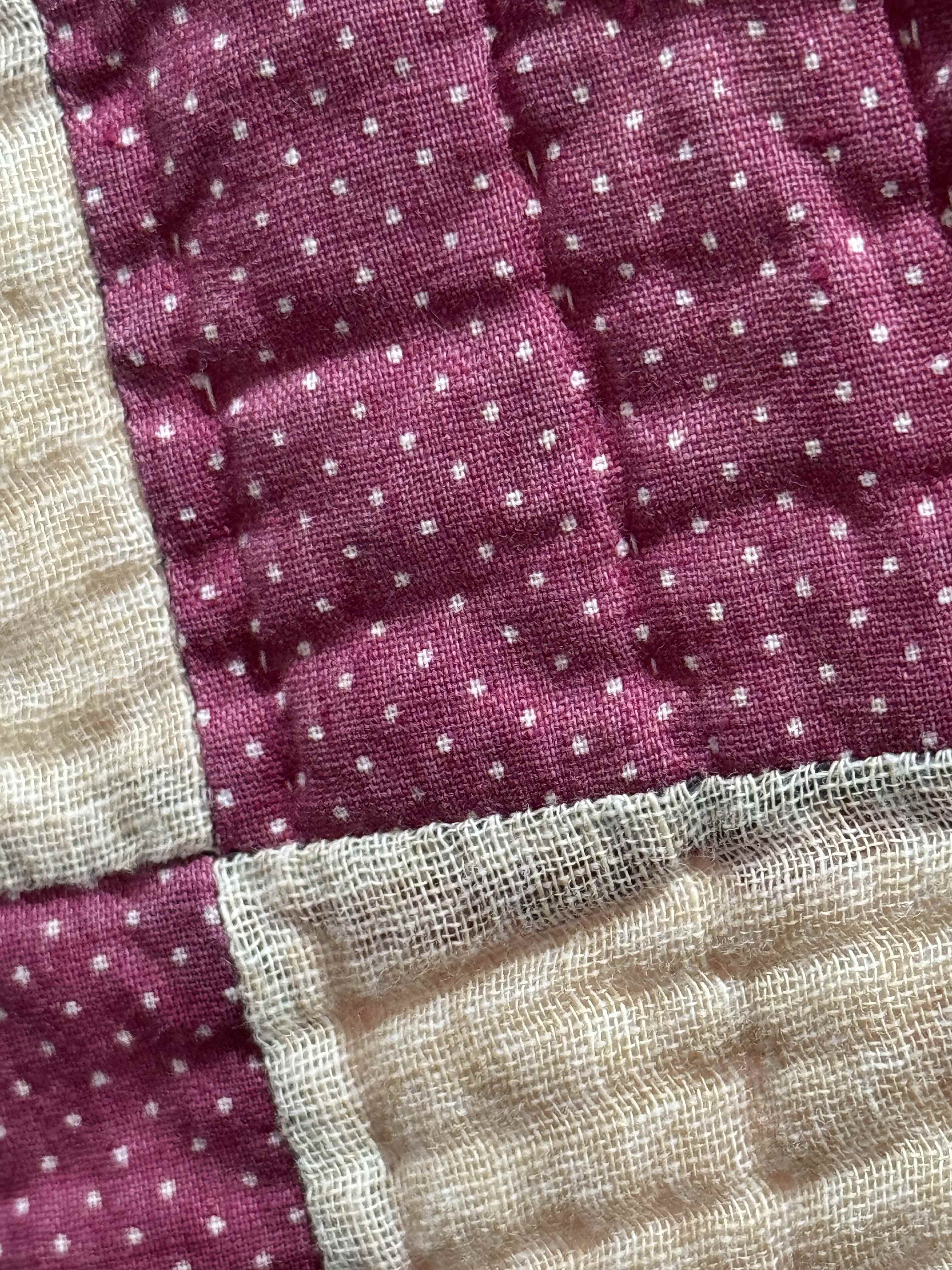 Antique Quilt Nine Patch on Point