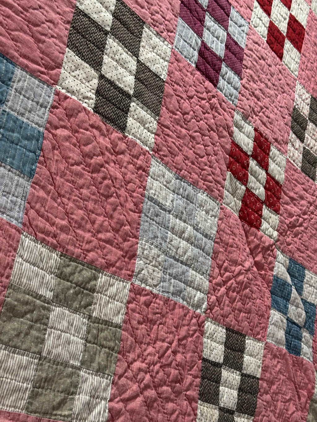 Antique Quilt Nine Patch on Point