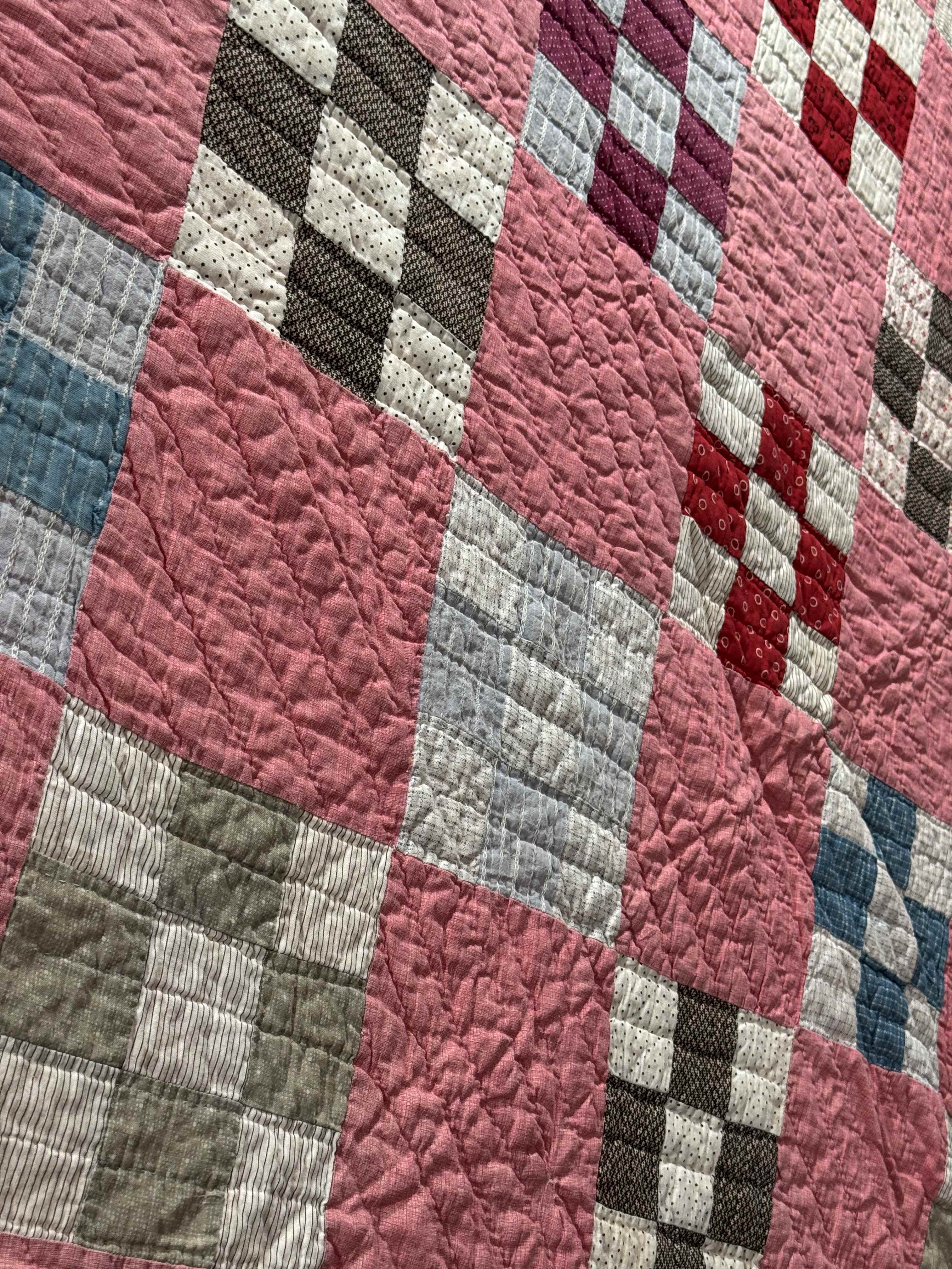 Antique Quilt Nine Patch on Point