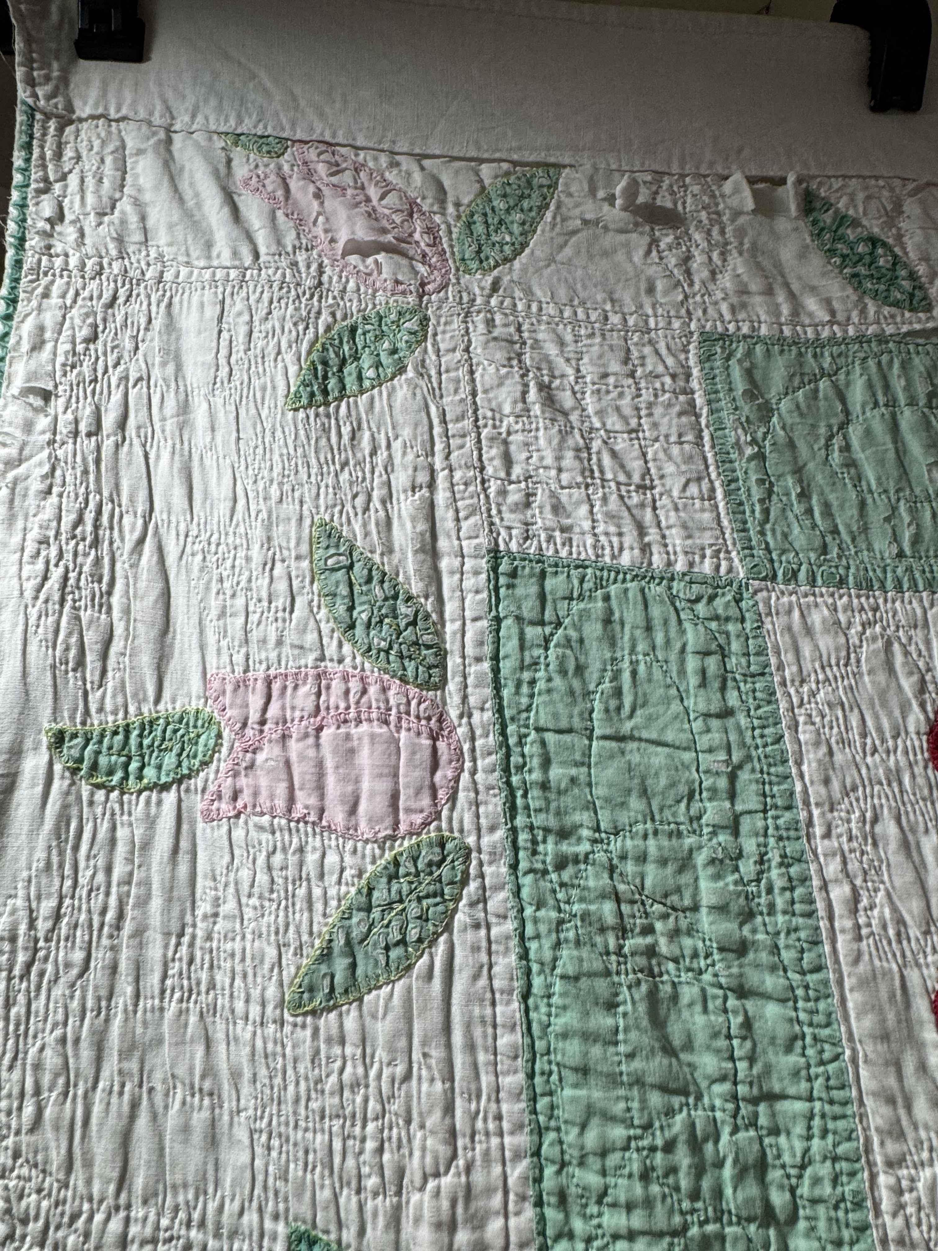 Vintage Quilt Flower Pot Applique