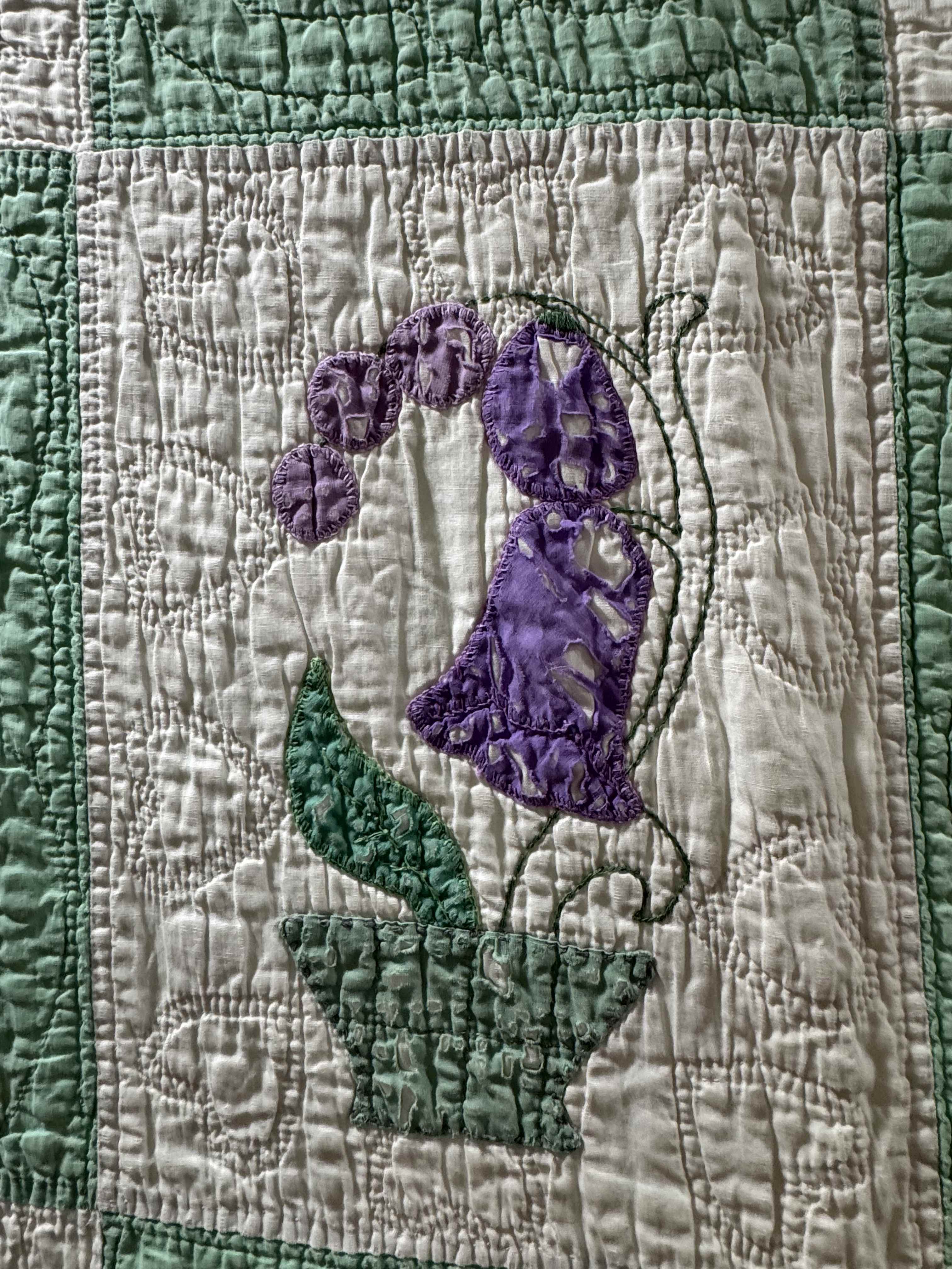 Vintage Quilt Flower Pot Applique