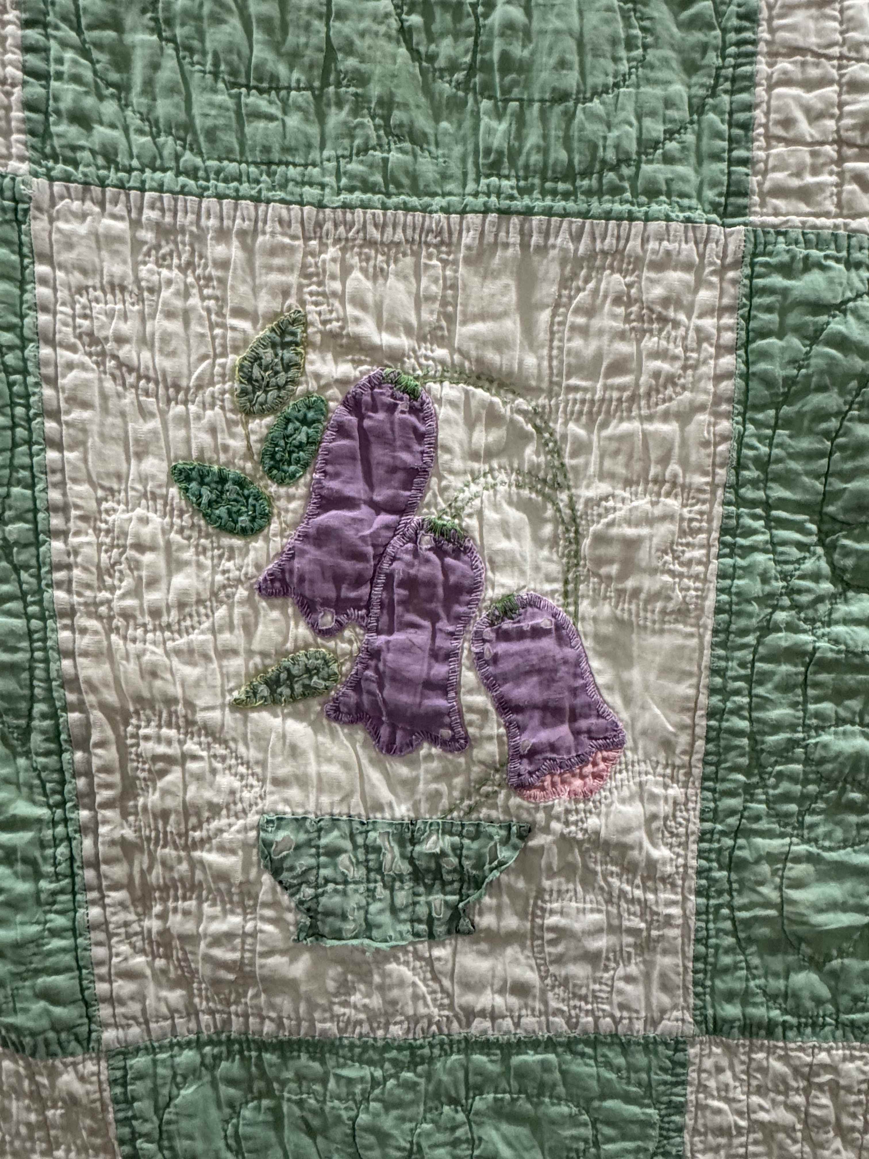 Vintage Quilt Flower Pot Applique