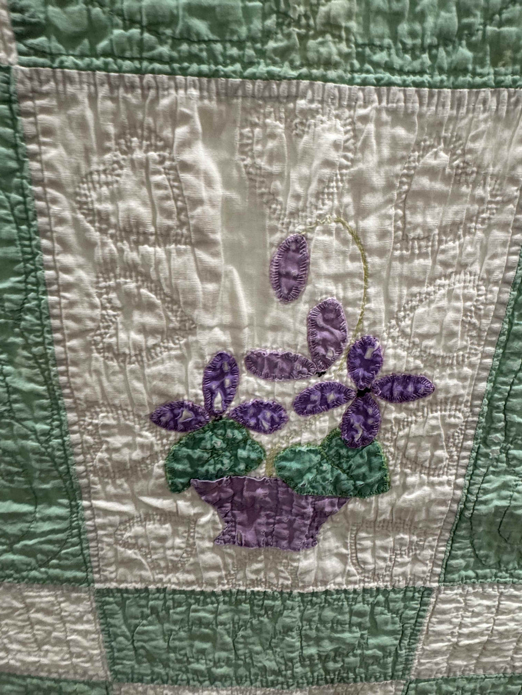 Vintage Quilt Flower Pot Applique