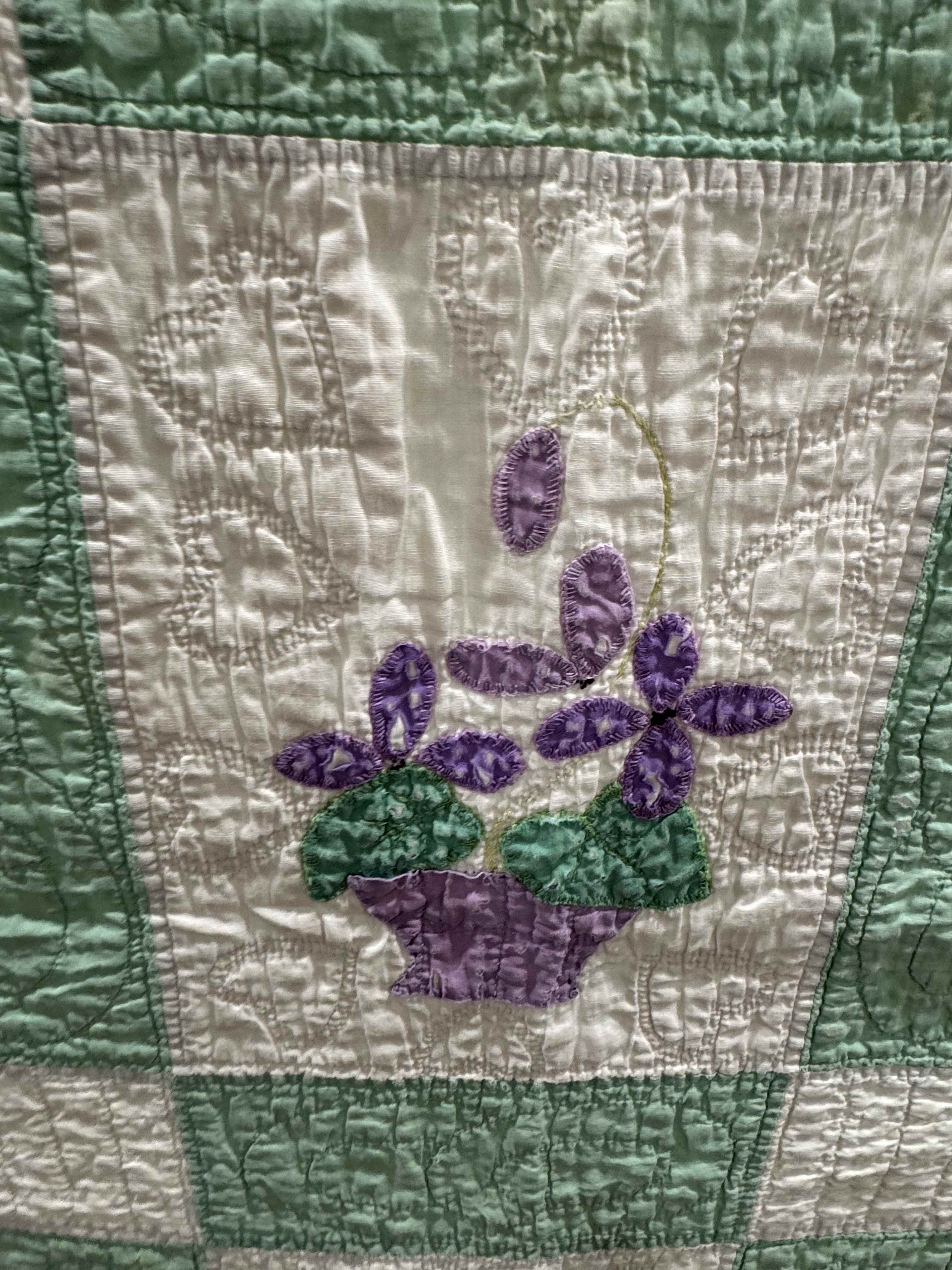 Vintage Quilt Flower Pot Applique