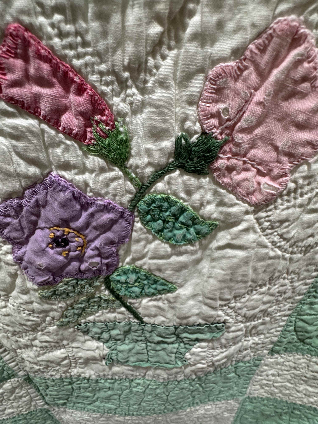 Vintage Quilt Flower Pot Applique