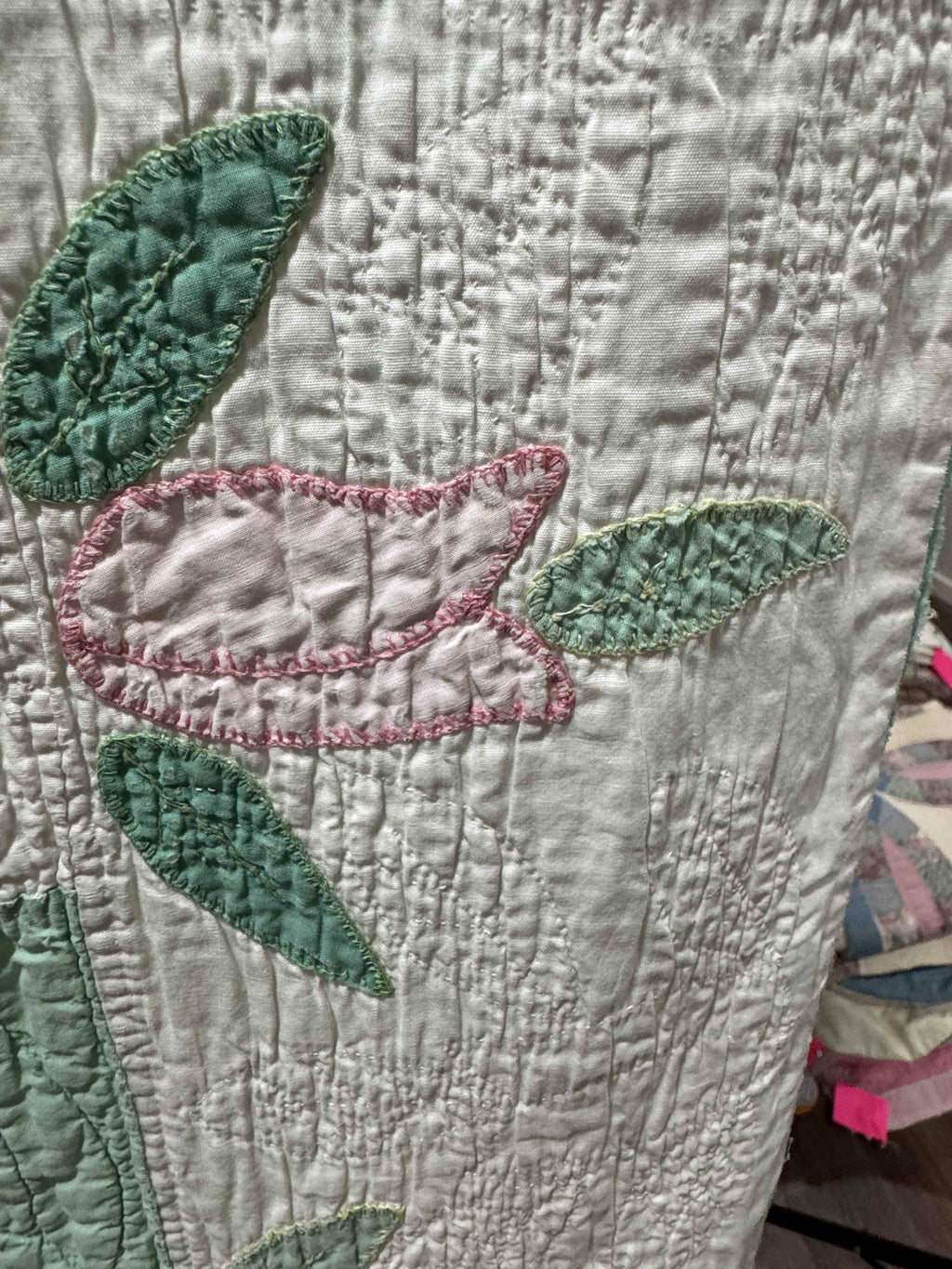Vintage Quilt Flower Pot Applique