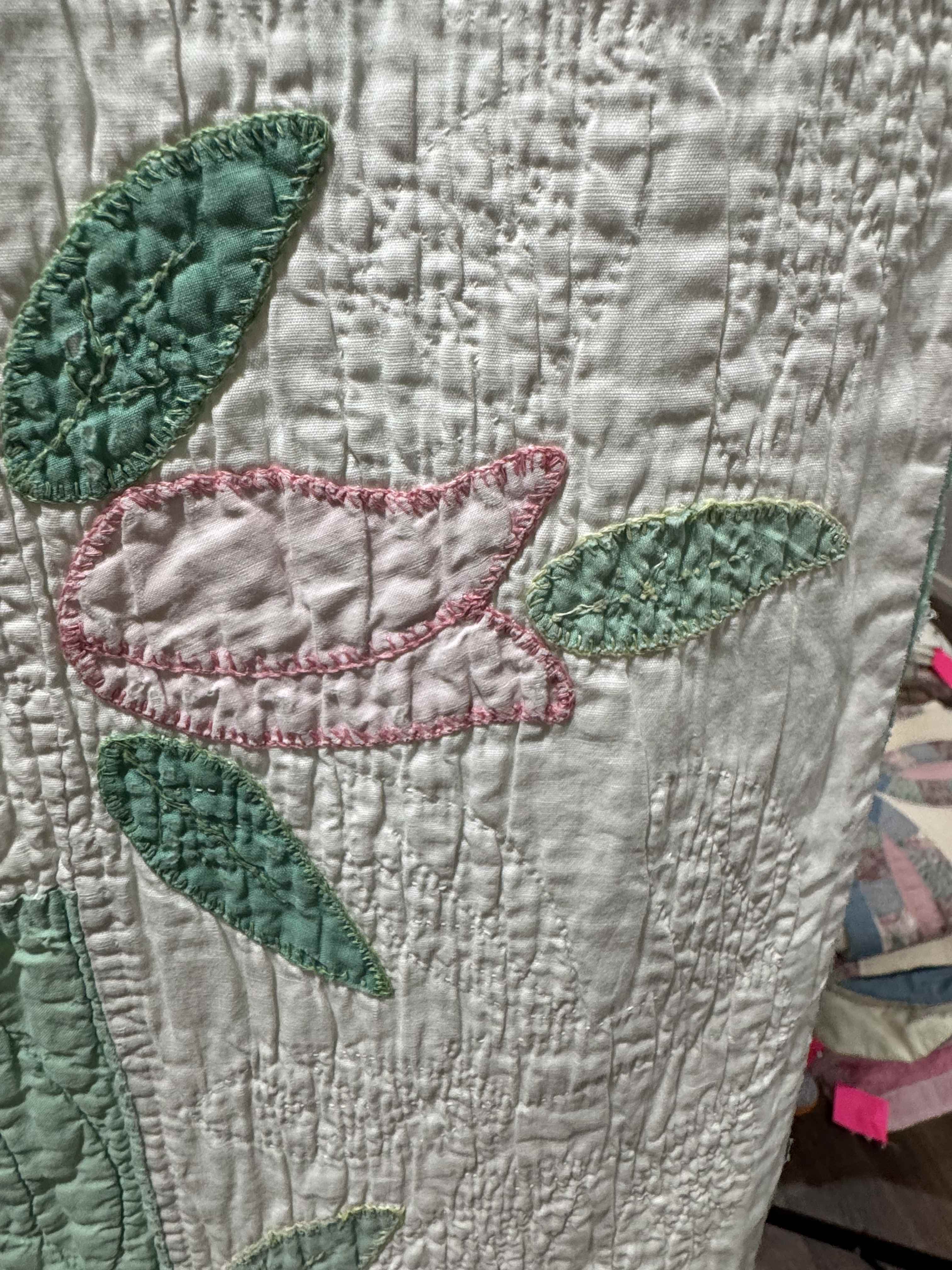 Vintage Quilt Flower Pot Applique