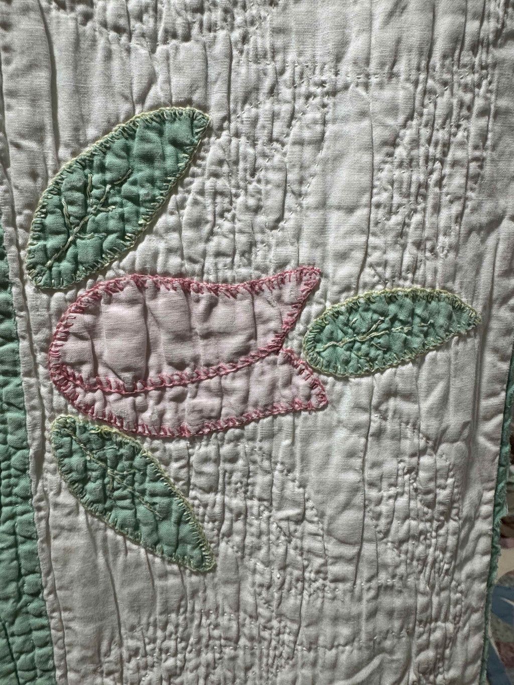 Vintage Quilt Flower Pot Applique