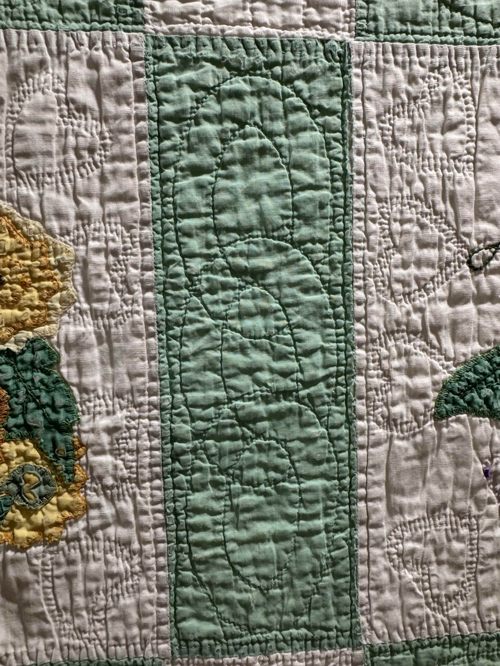 Vintage Quilt Flower Pot Applique