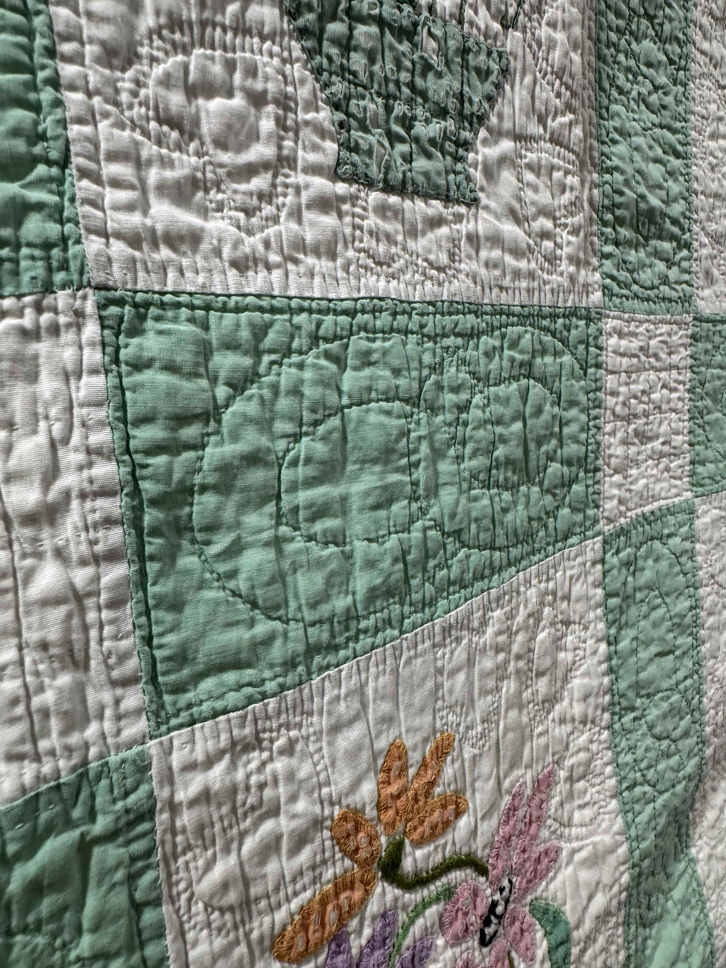 Vintage Quilt Flower Pot Applique