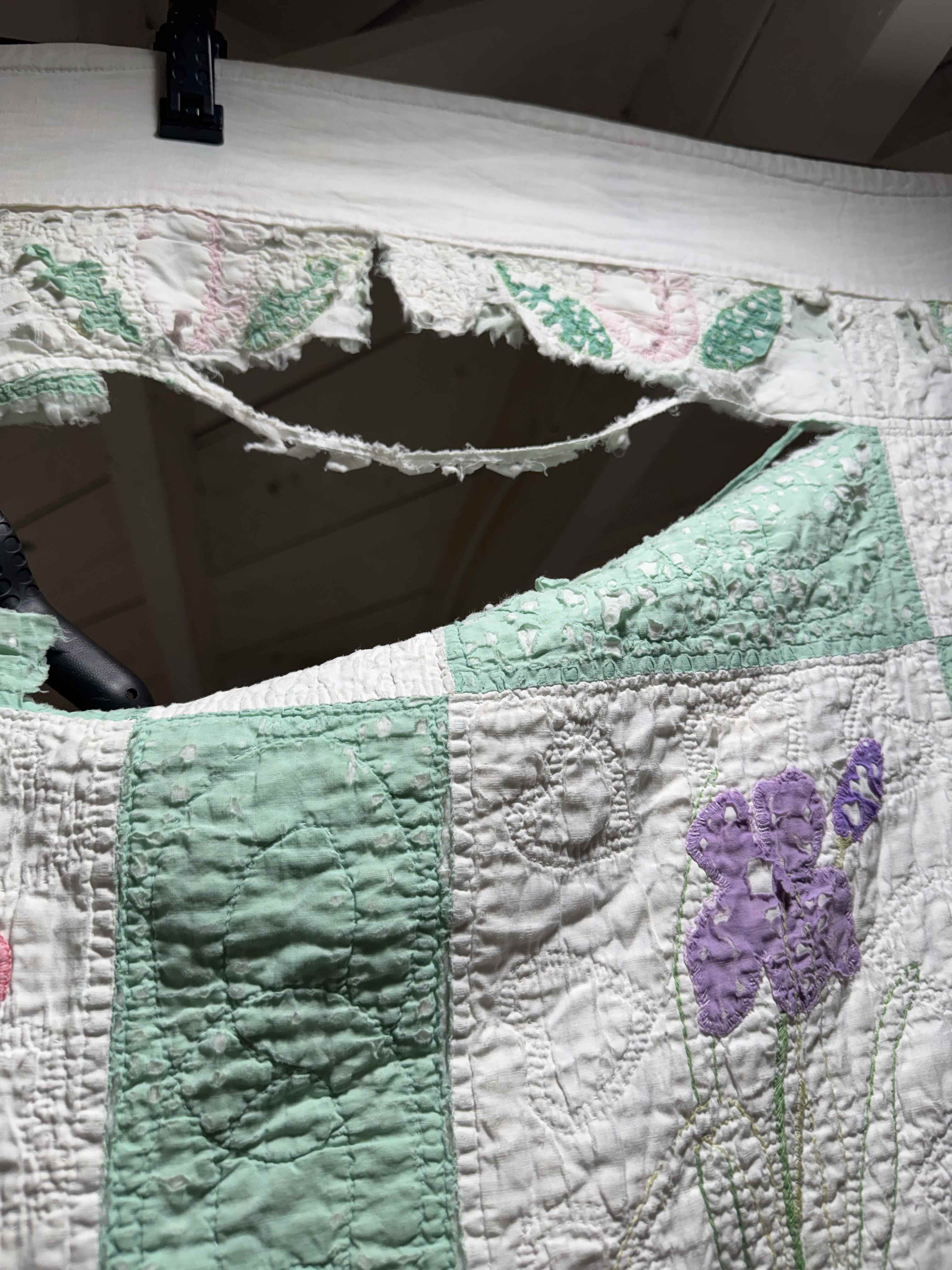 Vintage Quilt Flower Pot Applique