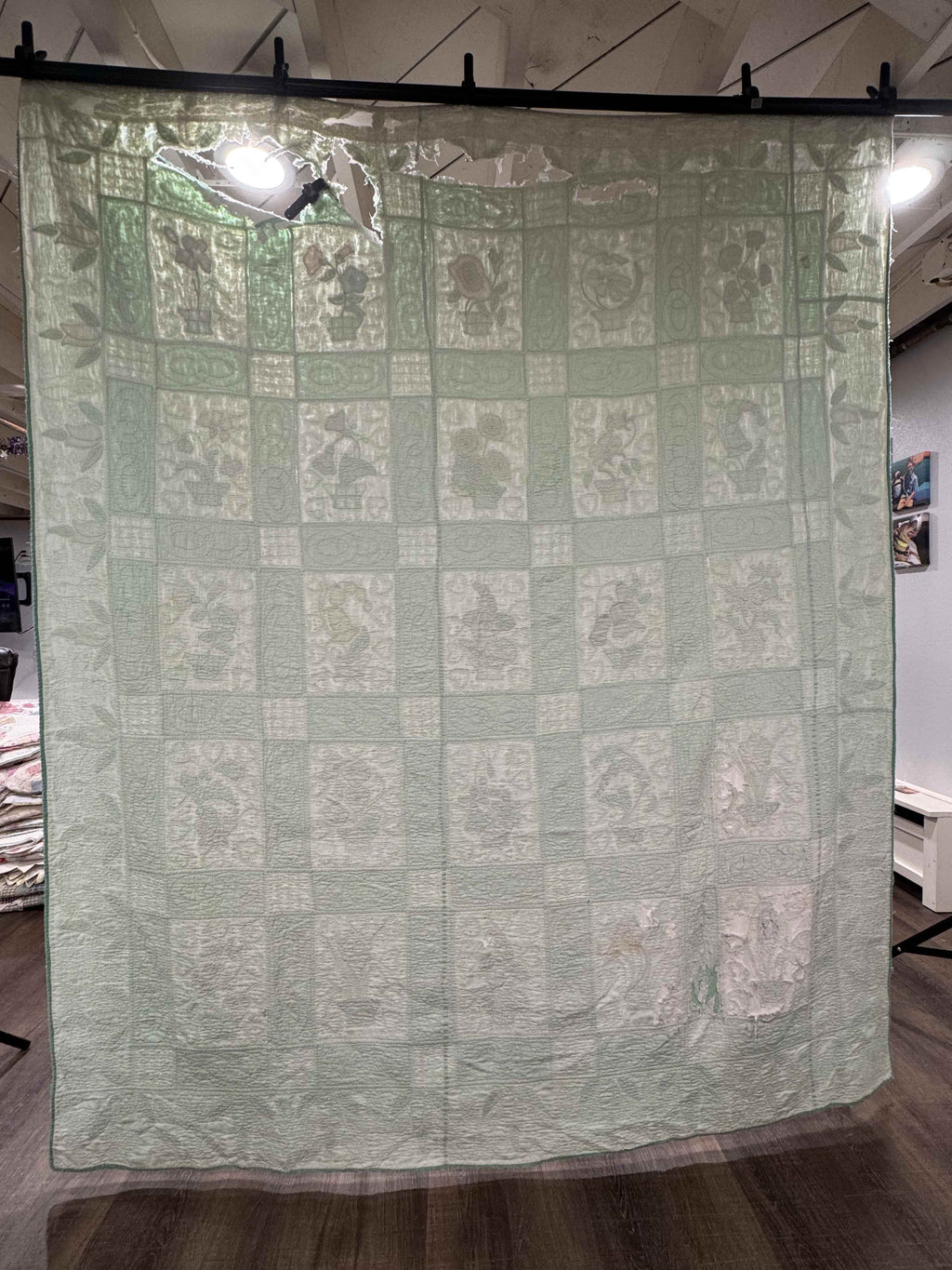 Vintage Quilt Flower Pot Applique