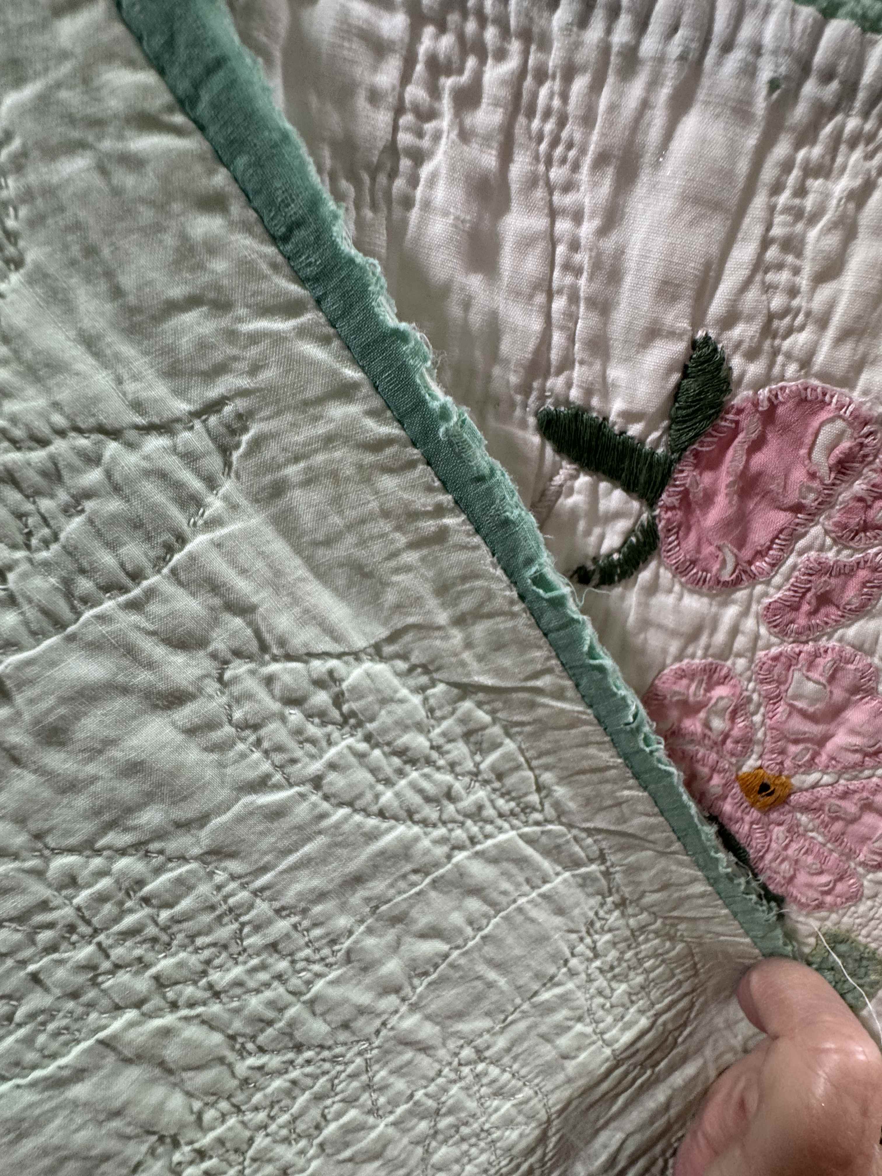 Vintage Quilt Flower Pot Applique