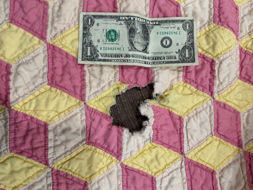 Pink Lemonade Tumbling Blocks Cutter Quilt **SOLD**