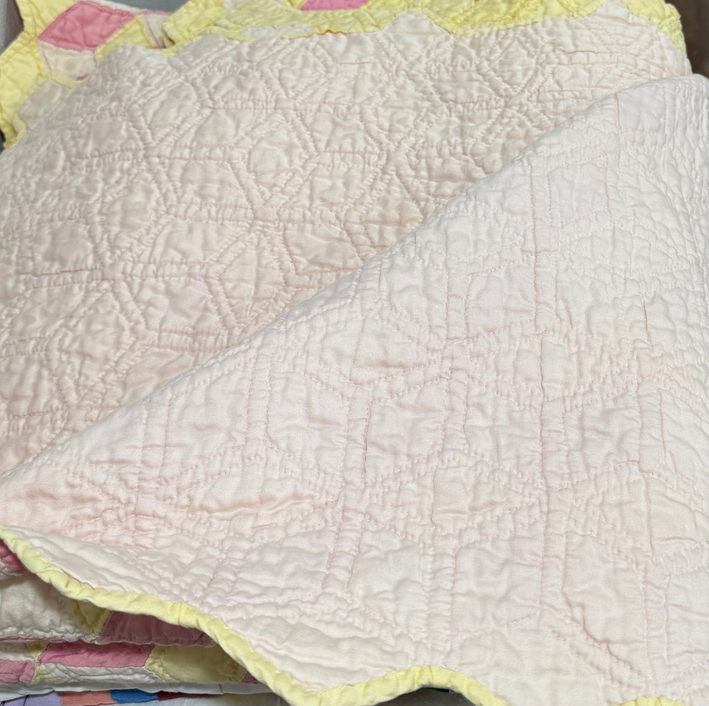 Pink Lemonade Tumbling Blocks Cutter Quilt **SOLD**