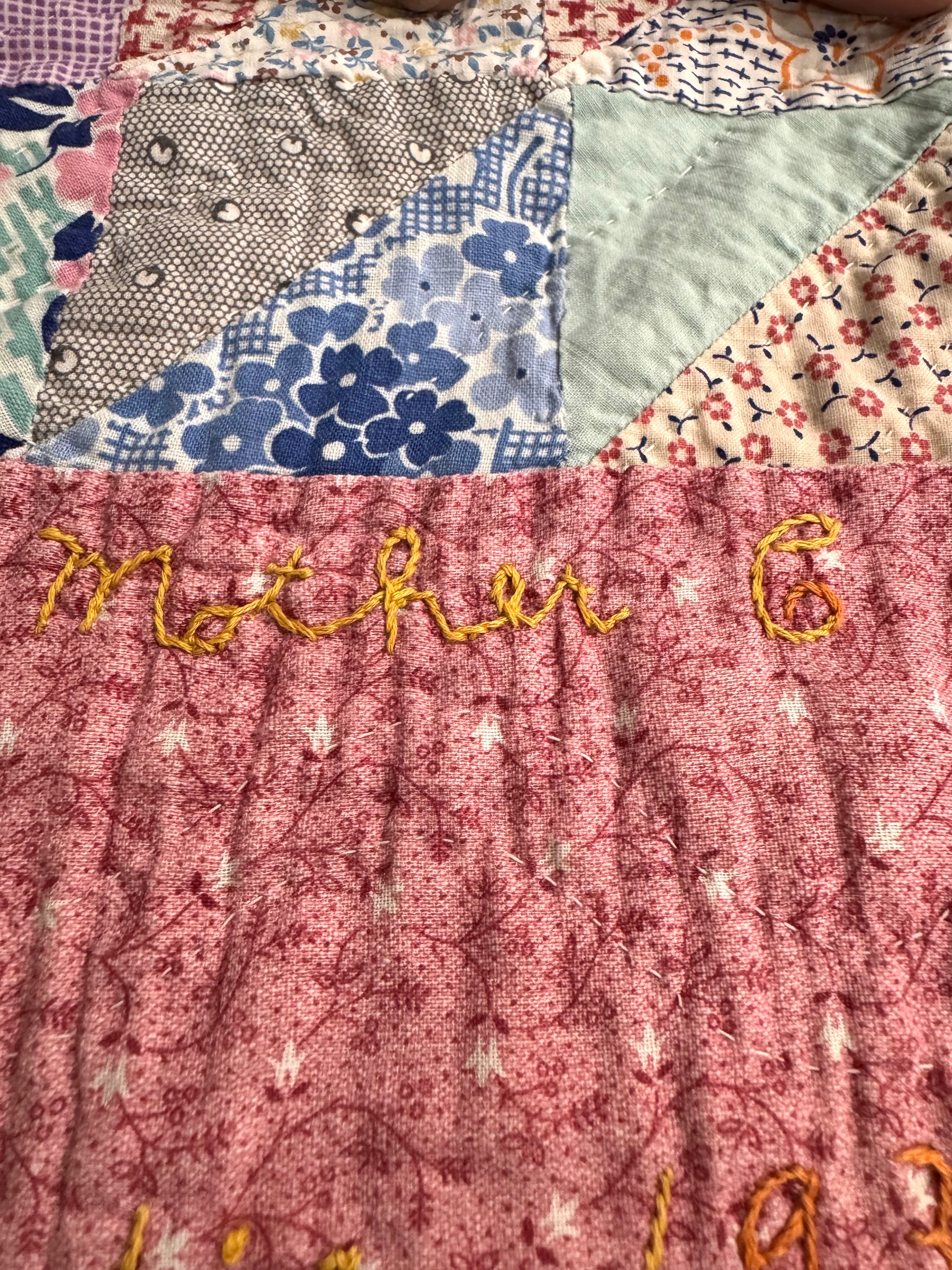 Vintage Edie's Quilt - Inscription with date