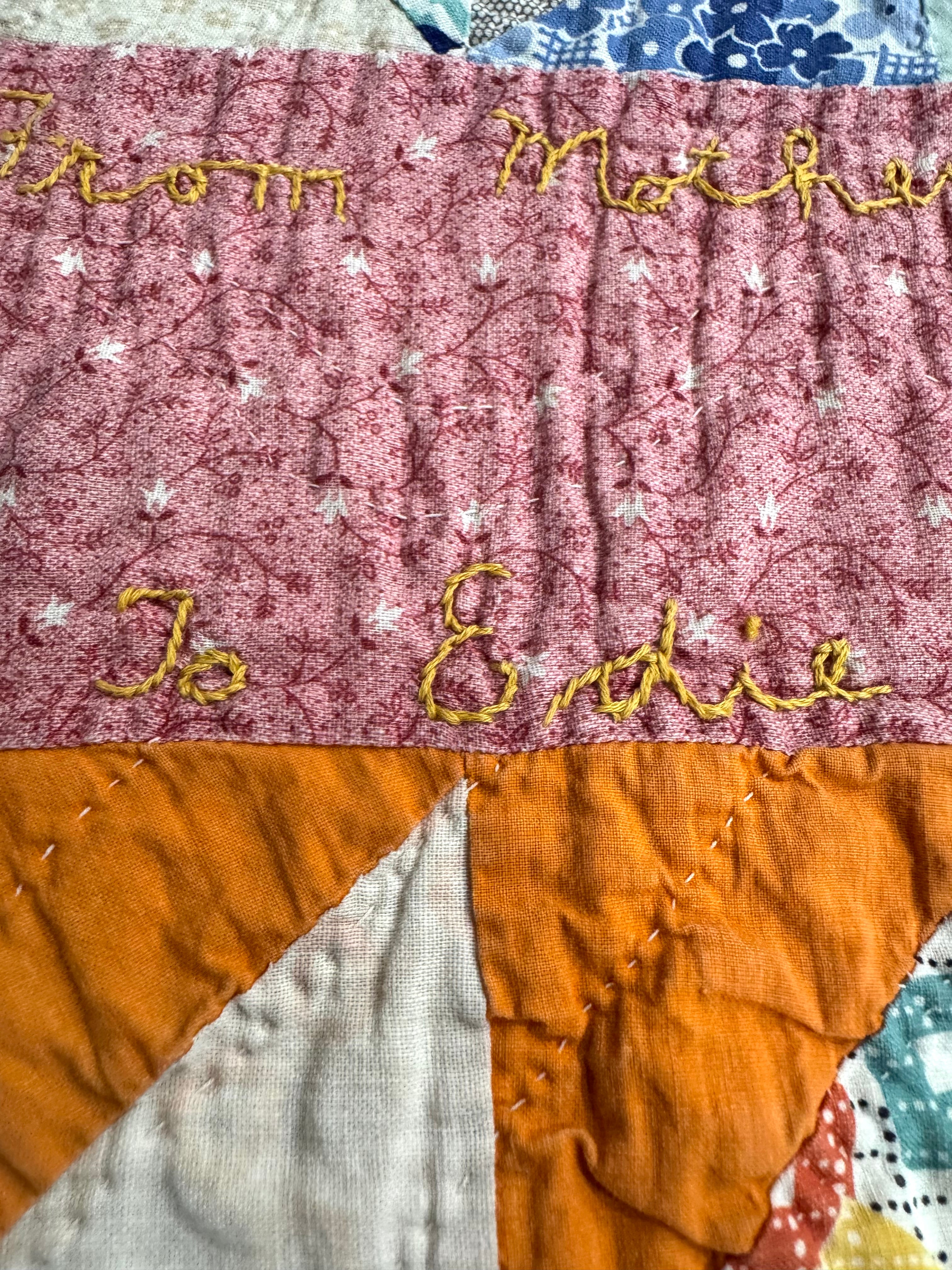 Vintage Edie's Quilt - Inscription with date