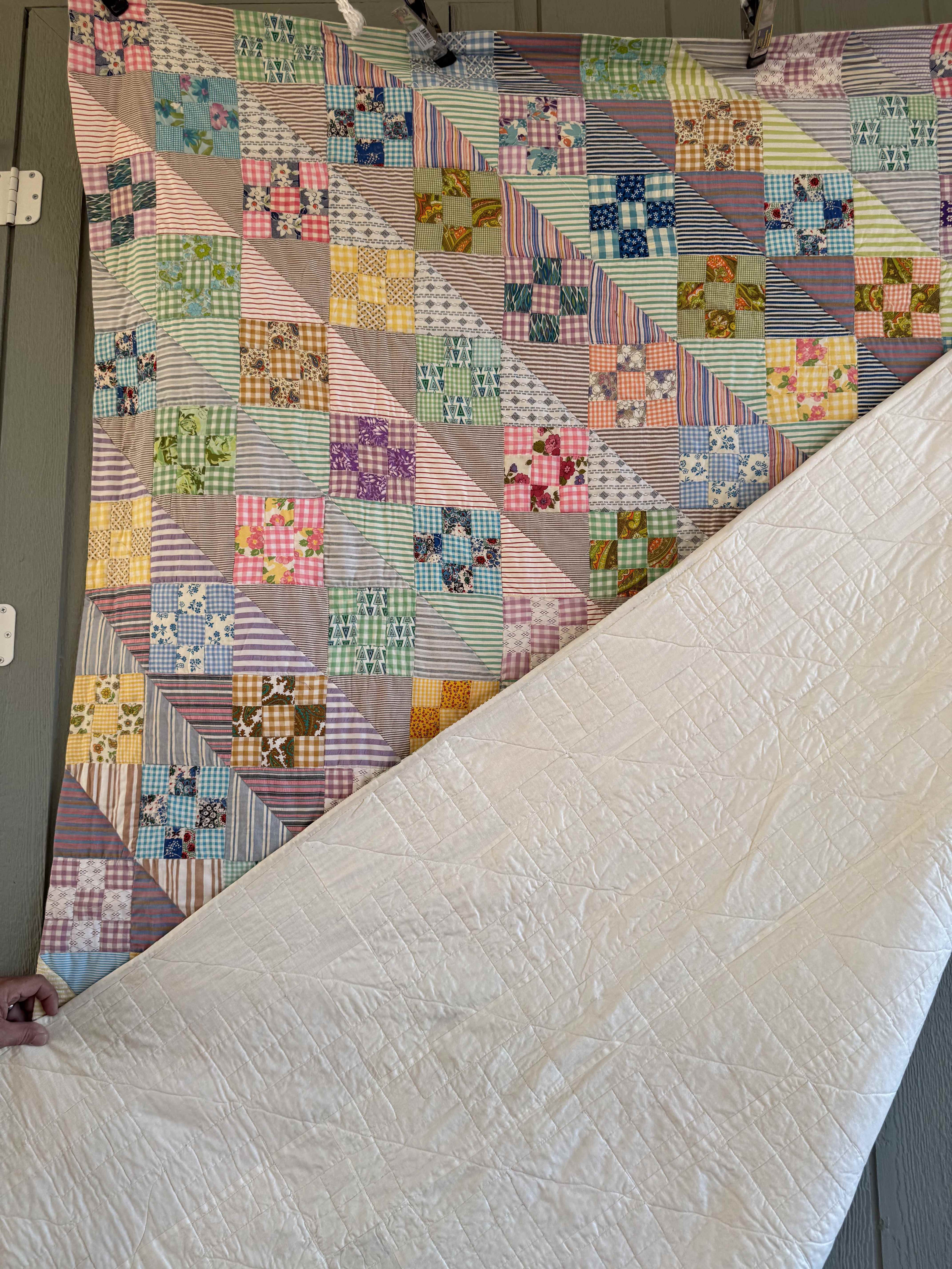 Vintage Quilt Sunshine and Shadows Nine Patch