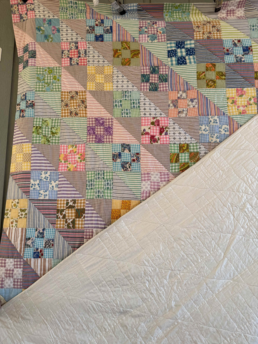 Vintage Quilt Sunshine and Shadows Nine Patch