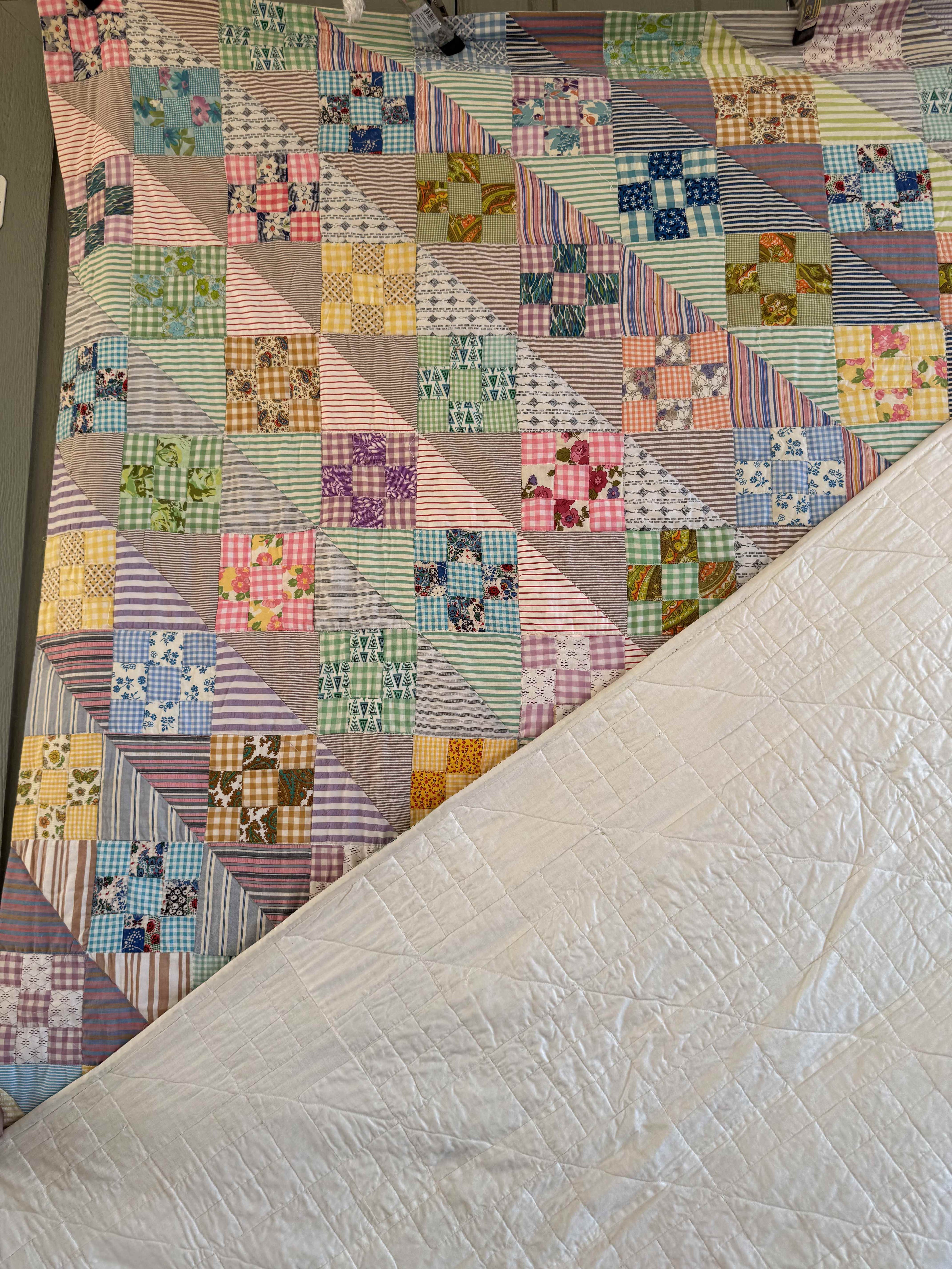 Vintage Quilt Sunshine and Shadows Nine Patch