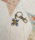 Lavender Lemonade Quilt Block Keychain by Sydni Carlson Art