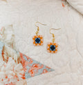 Mango Tango Quilt Block Dangle Earrings by Sydni Carlson Art