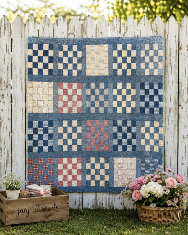 CUTTER- Vintage Checker Board Quilt  **SOLD**
