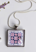 Patience Purple Pink Pendant and Chain by Quilt Design Jewelry