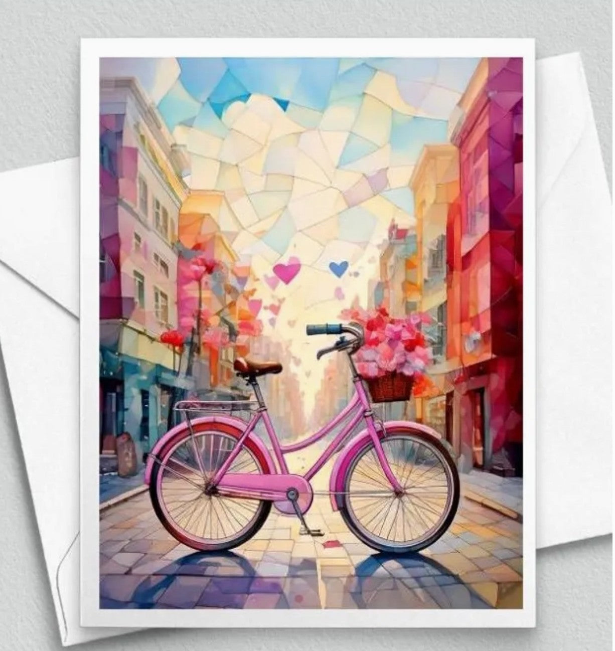 Quiltberry Farm Pink Peddler II Blank Greeting Card