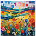 Quiltberry Farm Quilted Meadow Blank Greeting Card