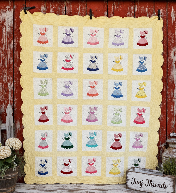 Vintage Yellow Sunbonnet Sue Quilt **SOLD**