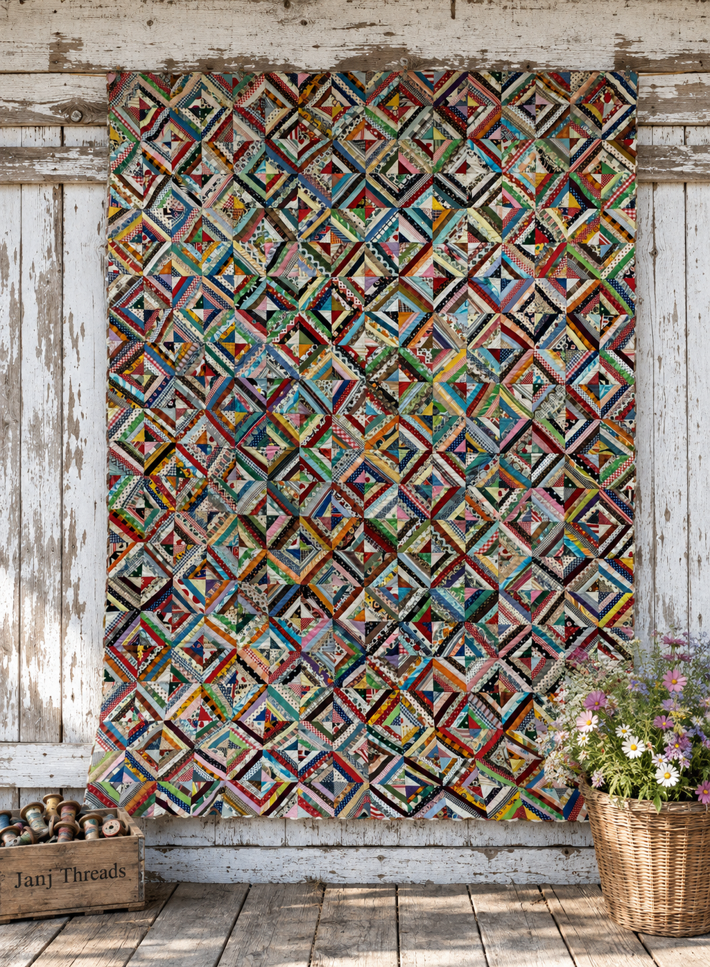 Scrappy Diamond Quilt