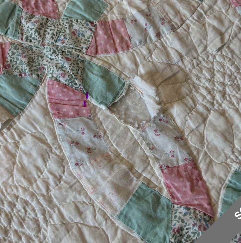 Vintage Double Wedding Ring Quilt
