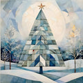 Quiltberry Farm Sky Fir Blank Greeting Card