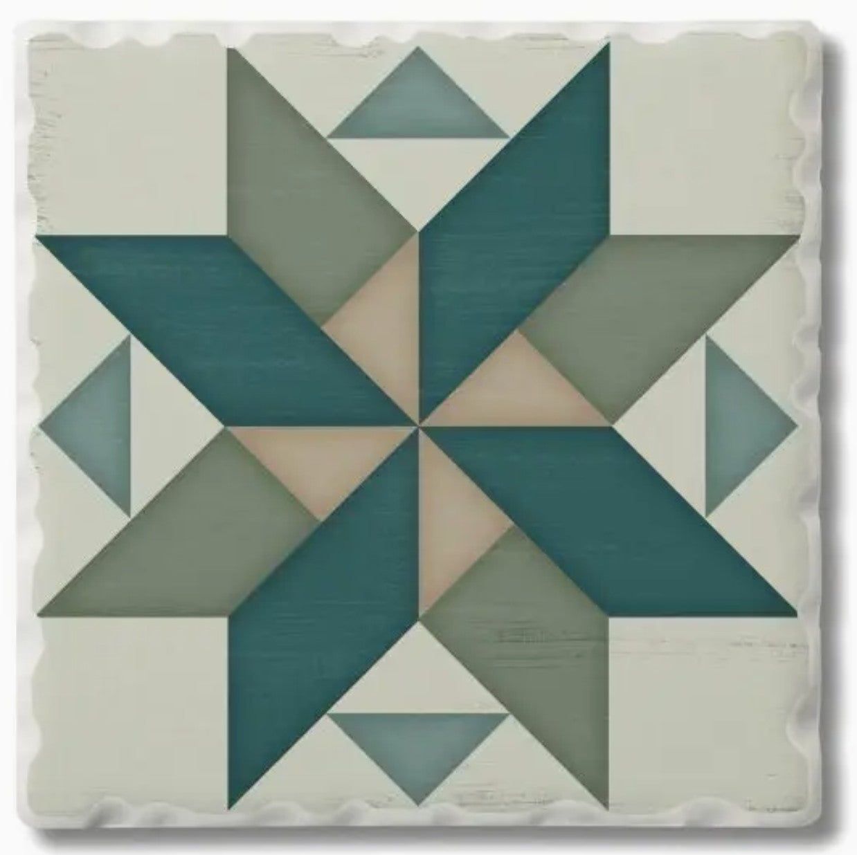 Spinning Star Single Absorbent Stone Tumbled Tile Coaster