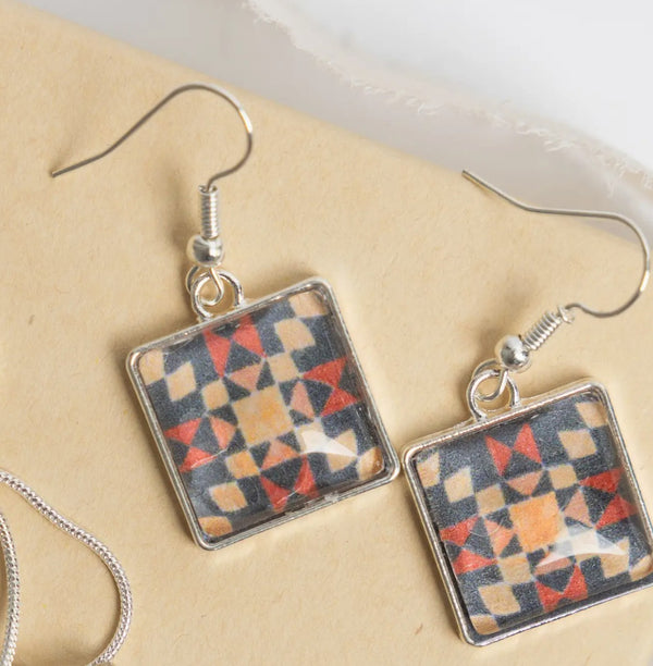 Star Crossing Dangle Earrings by Quilt Design Jewelry