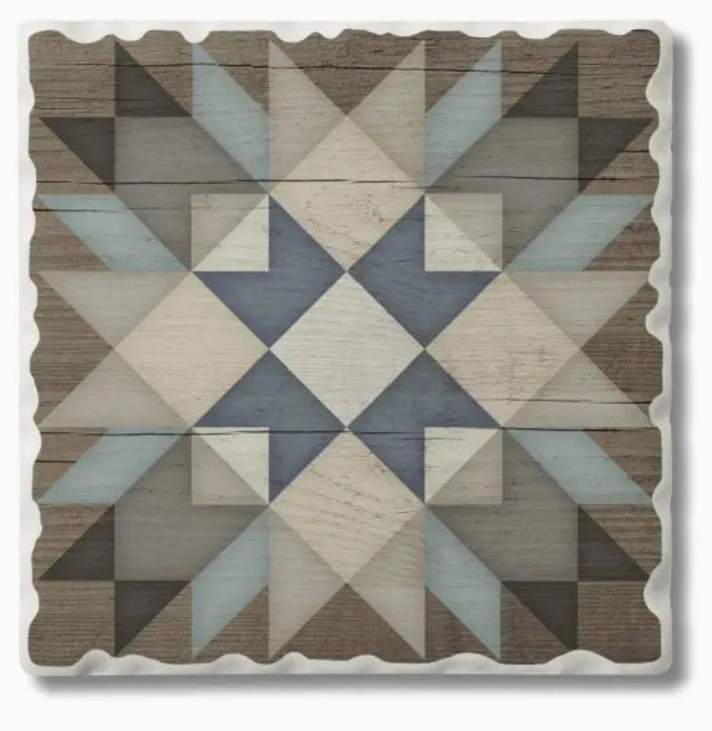 Starburst Single Absorbent Stone Tumbled Tile Coaster