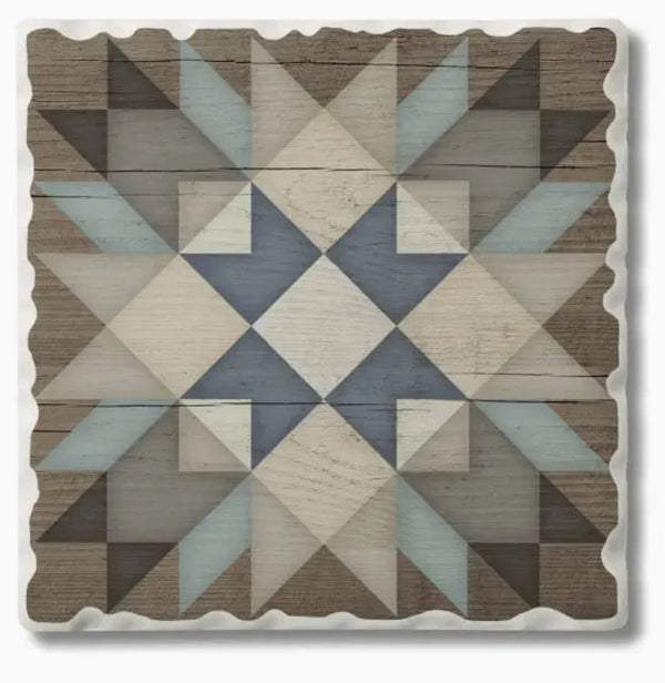 Starburst Single Absorbent Stone Tumbled Tile Coaster