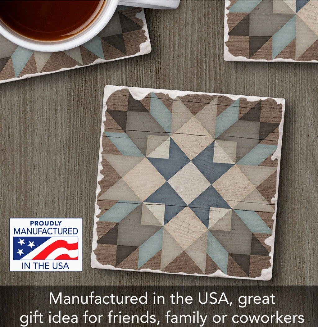 Starburst Single Absorbent Stone Tumbled Tile Coaster