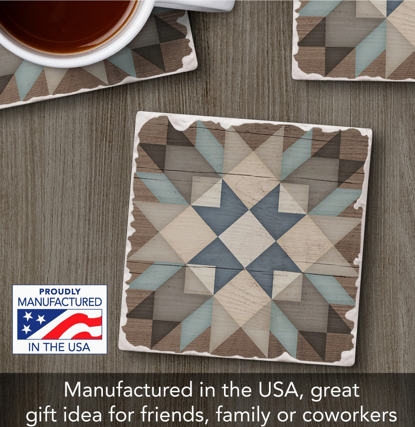 Starburst Single Absorbent Stone Tumbled Tile Coaster